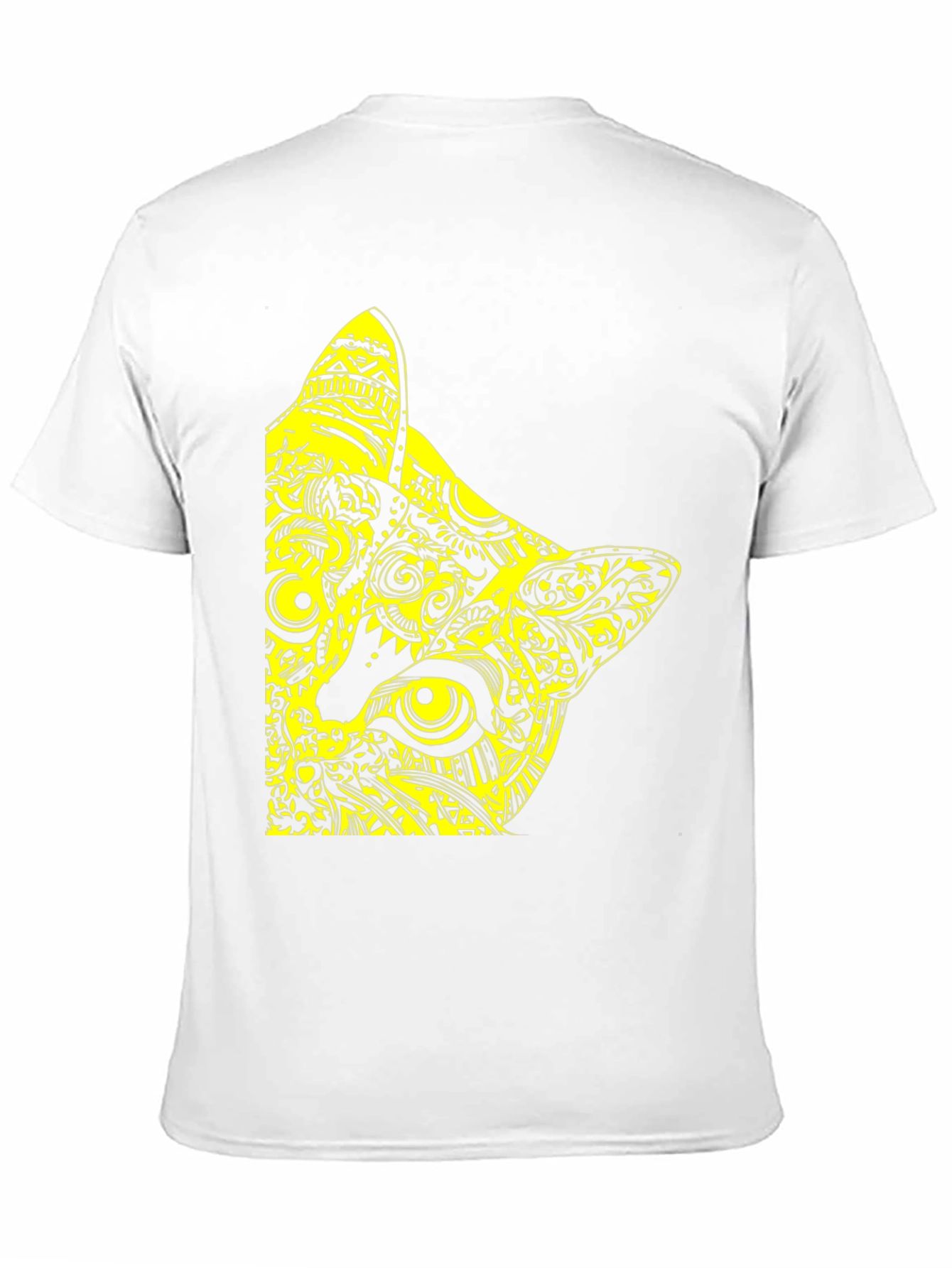 Abstract Cat Graphic Tee - Modern Mens T-Shirt
