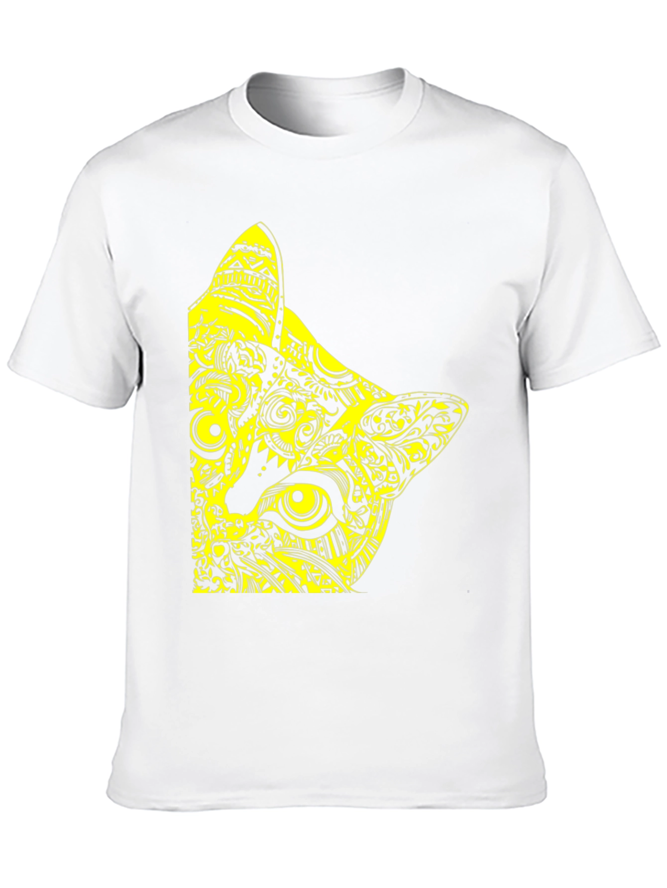 Abstract Cat Graphic Tee - Modern Mens T-Shirt
