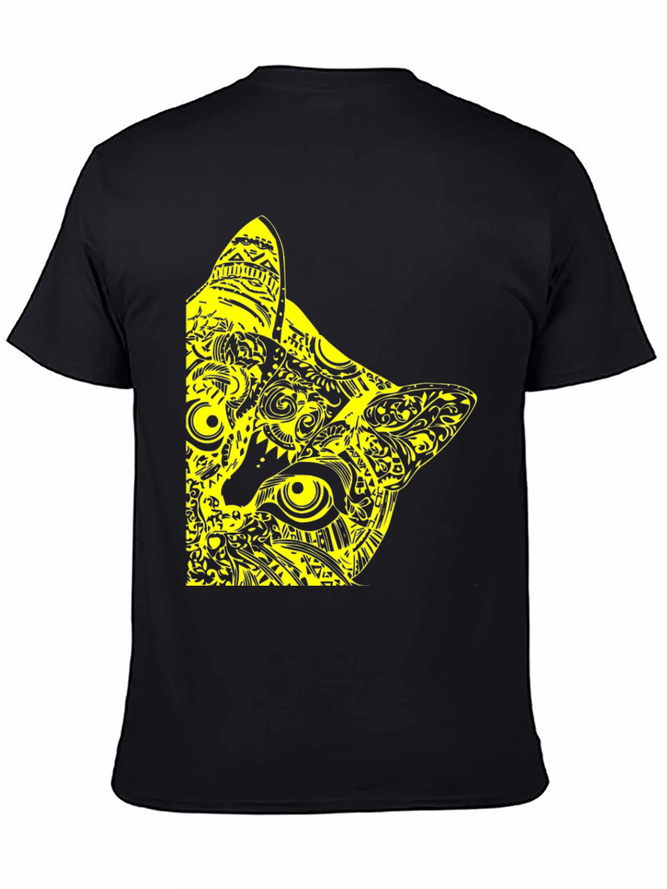 Abstract Cat Graphic Tee - Modern Mens T-Shirt