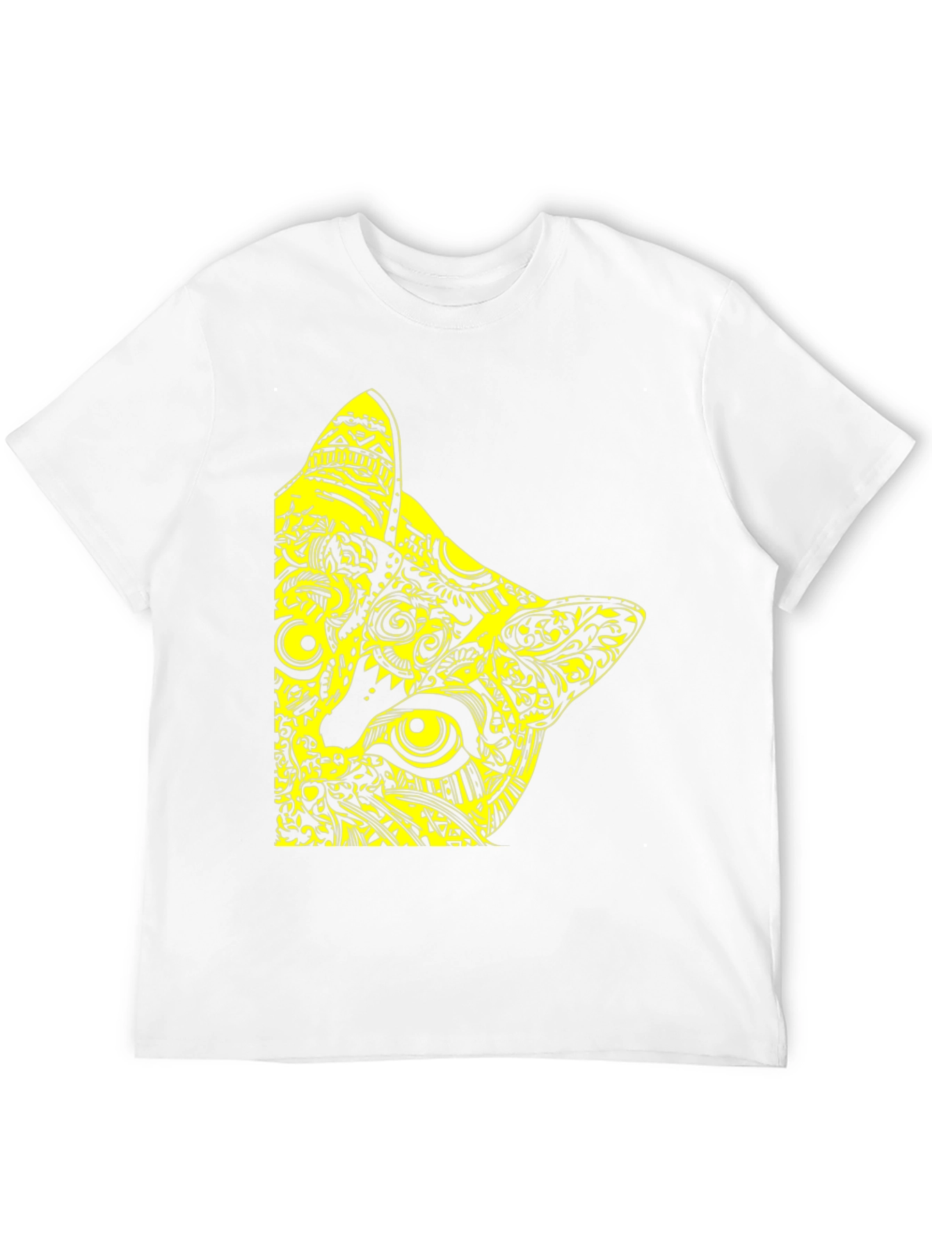Abstract Cat Graphic Tee - Modern Mens T-Shirt