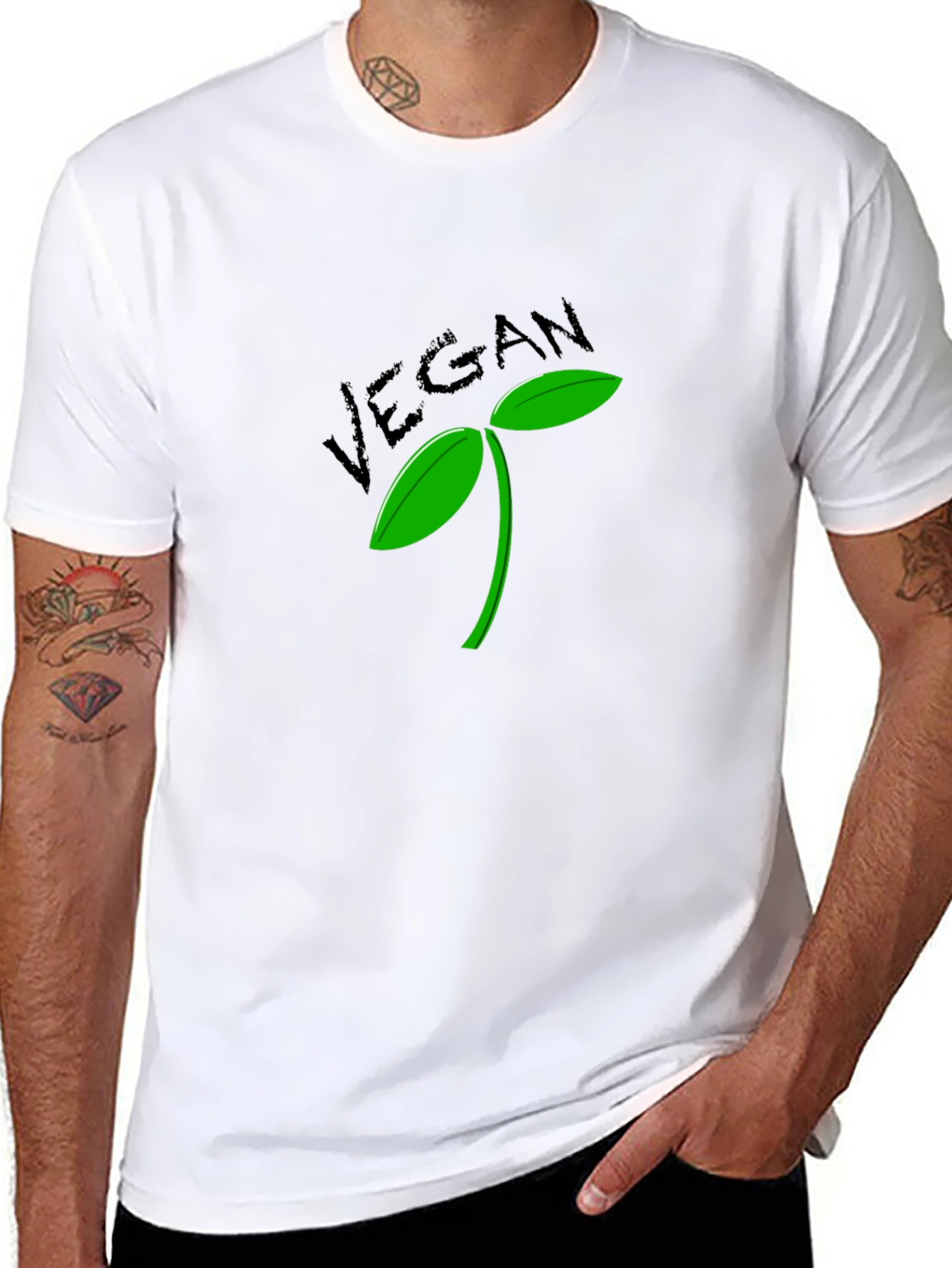 Vegan Sprout T-Shirt - Black Graphic Tee