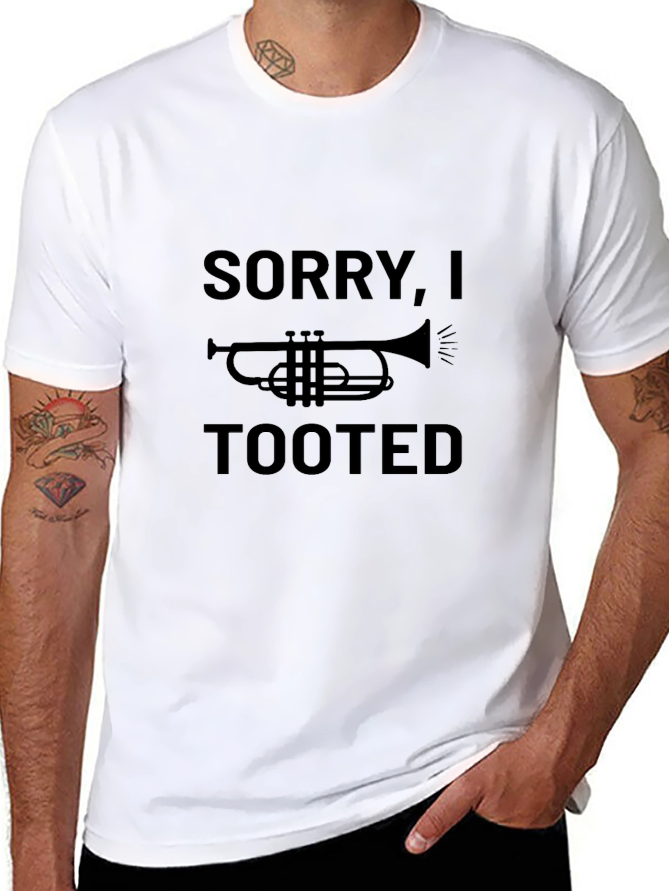 Sorry I Tooted Trumpet Funny Mens T-Shirt