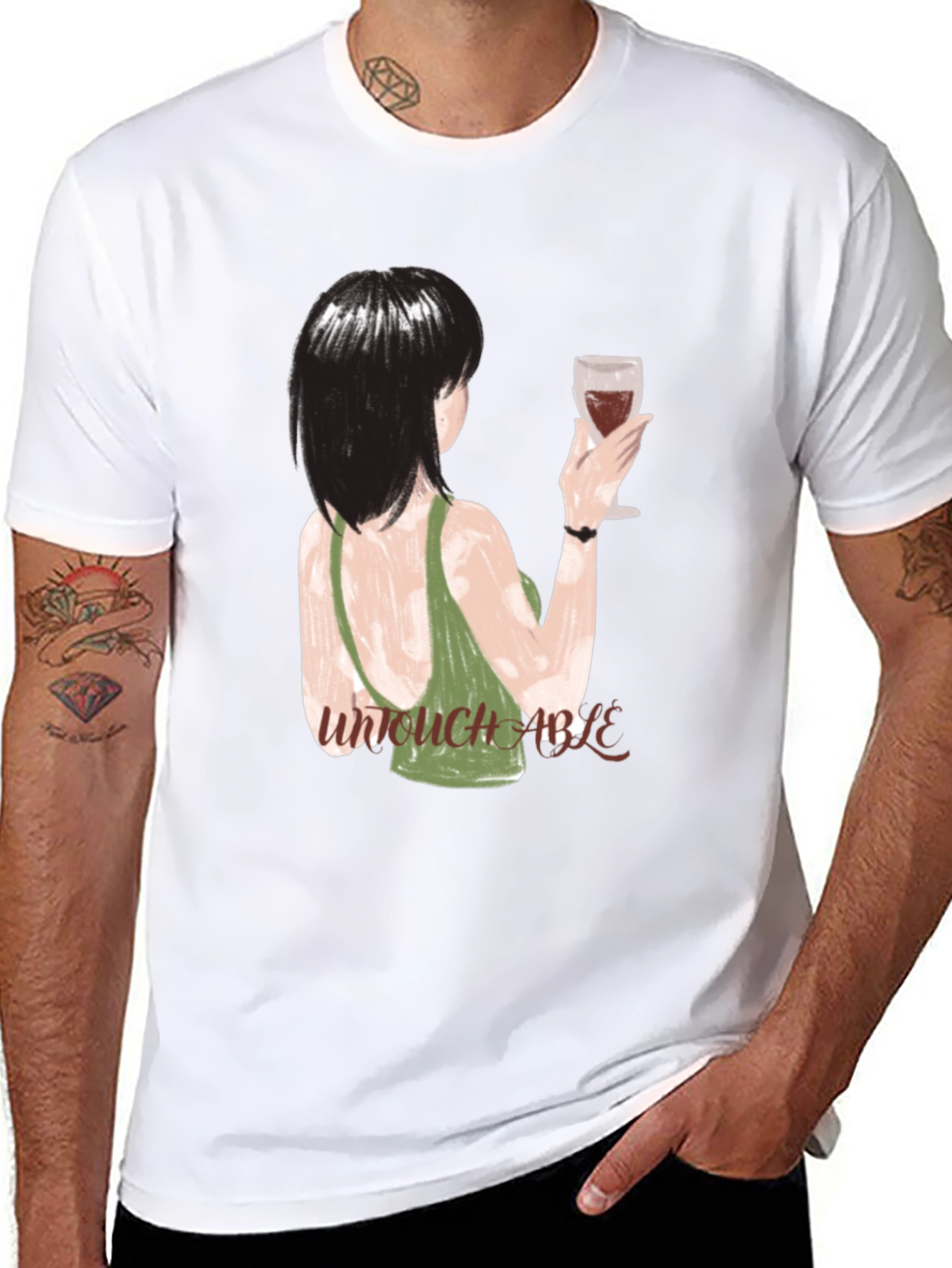 Untouchable Graphic Tee - Artistic Womens Design