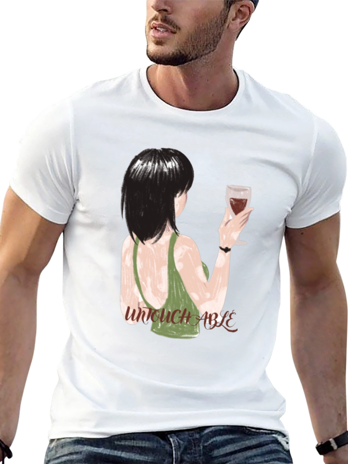 Untouchable Graphic Tee - Artistic Womens Design