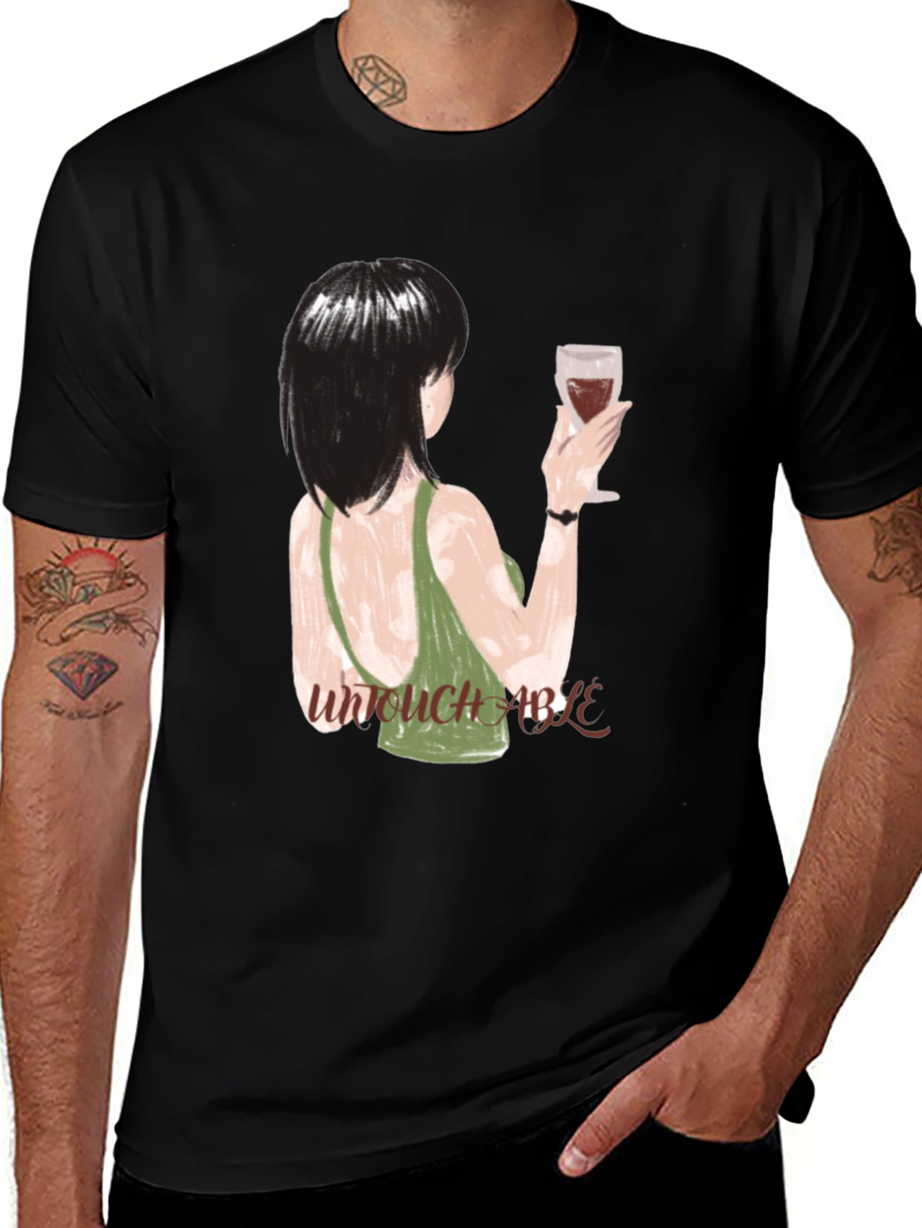 Untouchable Graphic Tee - Artistic Womens Design