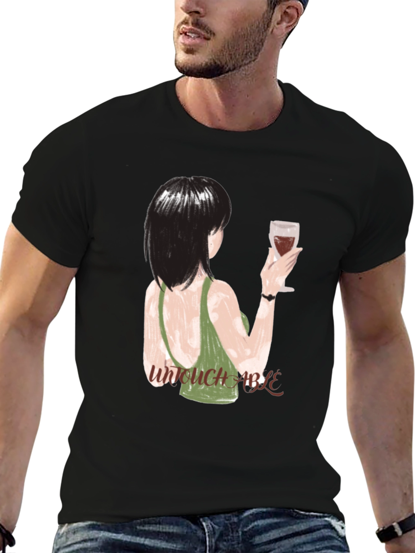 Untouchable Graphic Tee - Artistic Womens Design