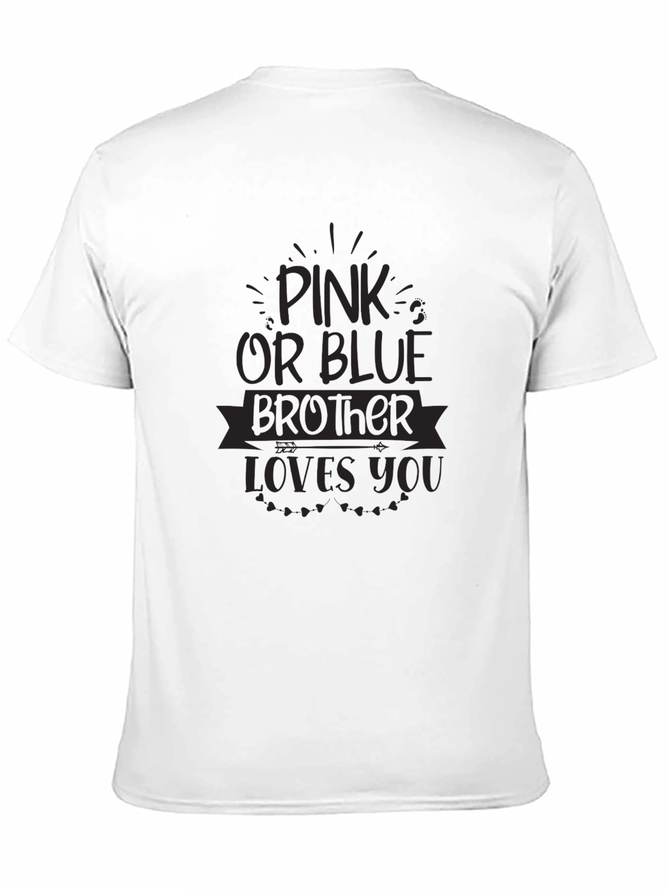 Pink or Blue Brother Loves You Black T-Shirt