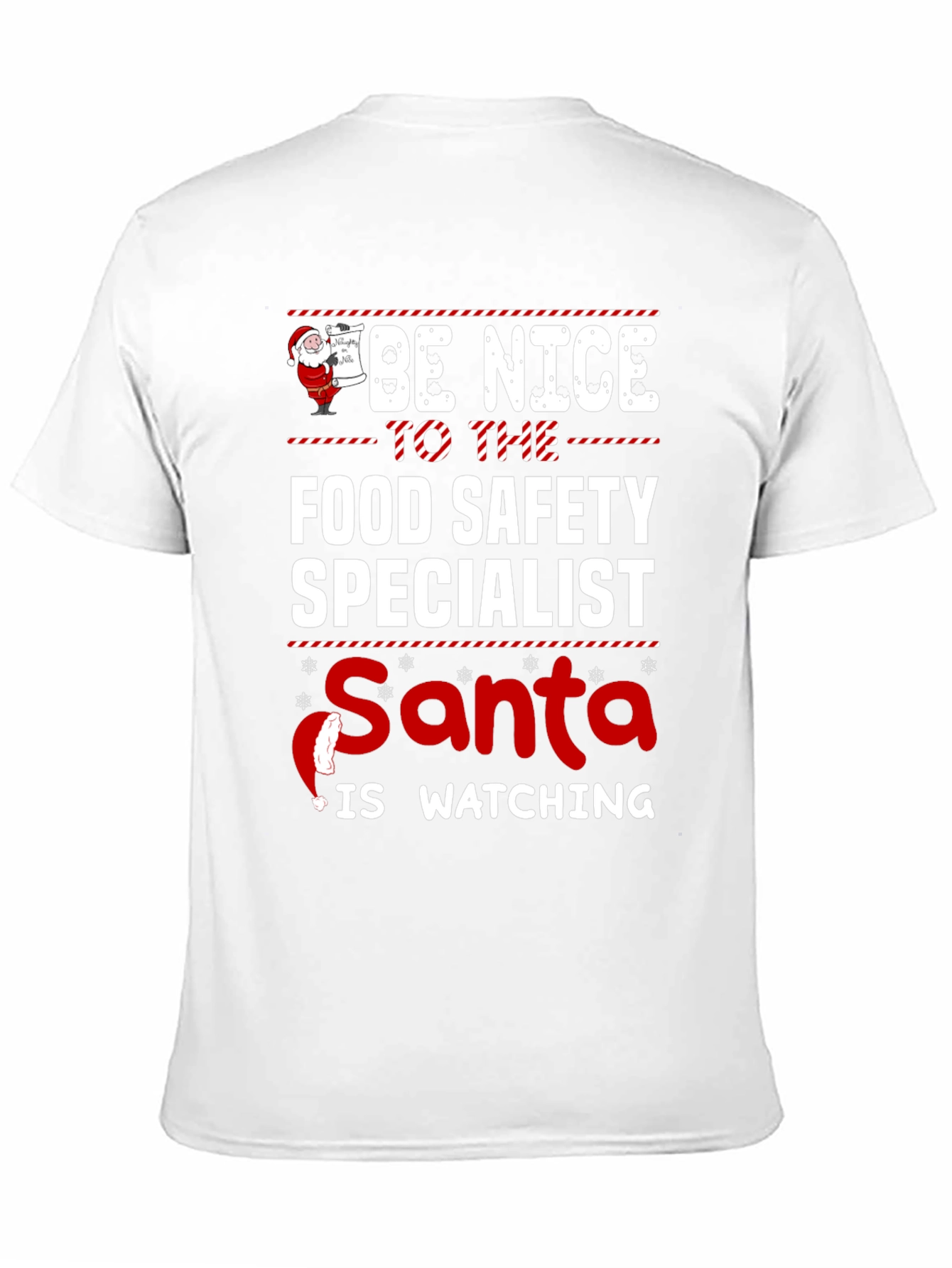 Food Safety Specialist Santa Watching Holiday T-Shirt