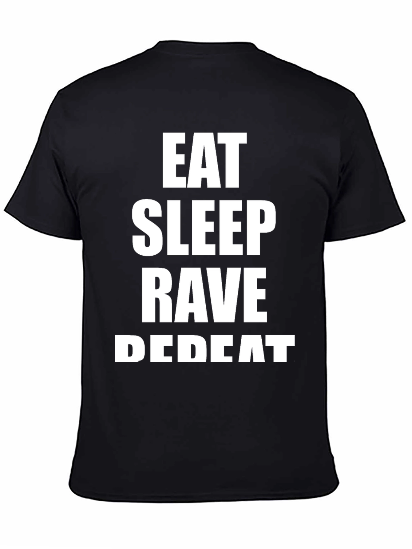 Eat Sleep Rave Repeat Black Graphic Tee