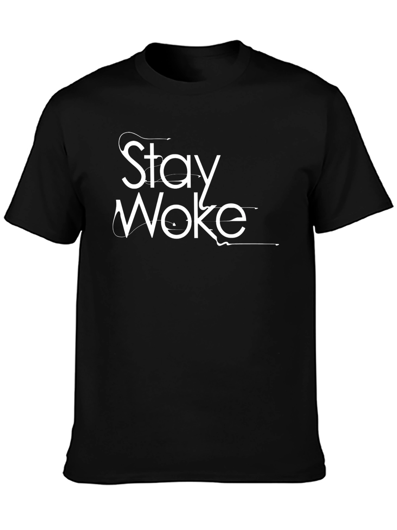 Stay Woke Black Graphic Tee - Trendy Slogan T-Shirt