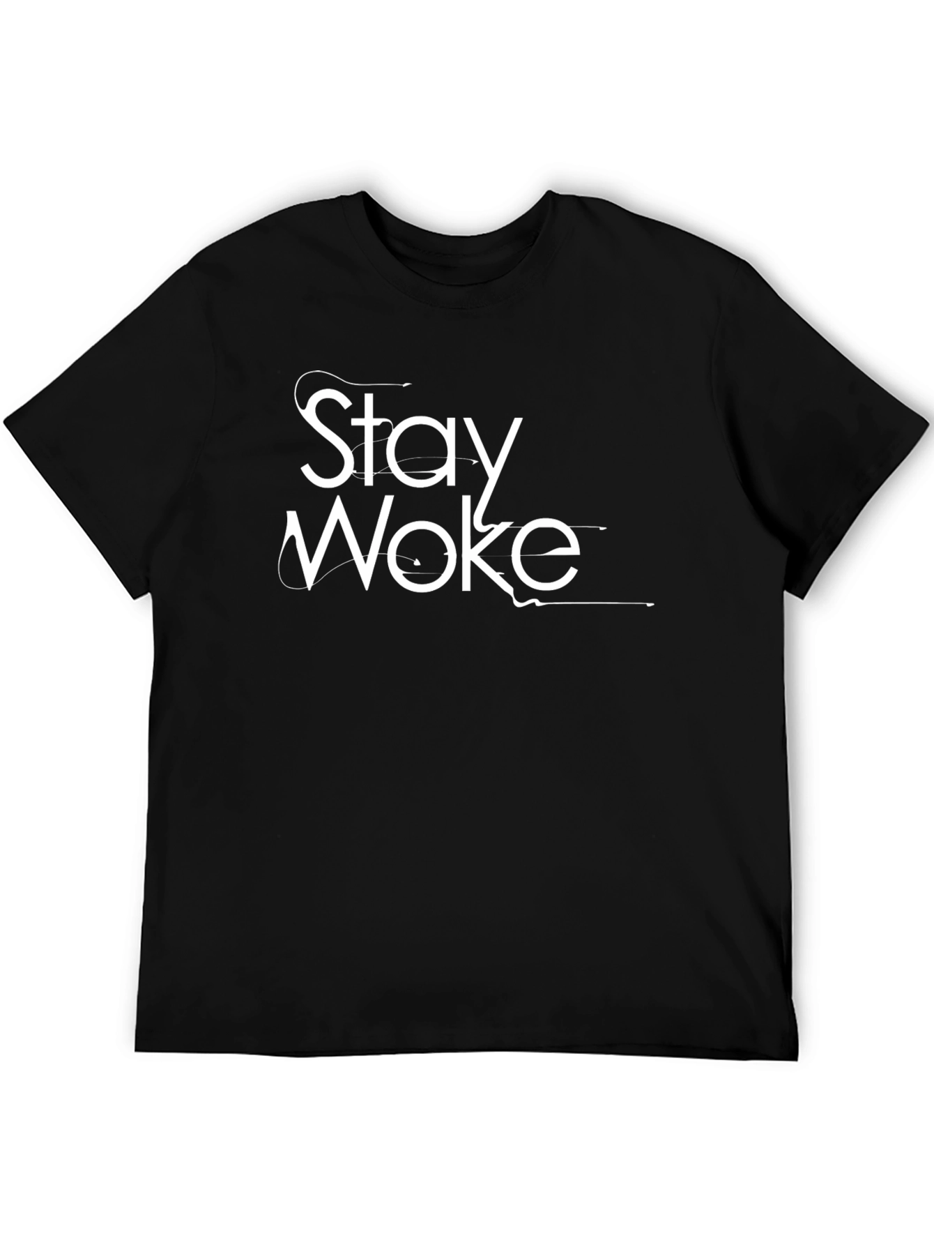 Stay Woke Black Graphic Tee - Trendy Slogan T-Shirt