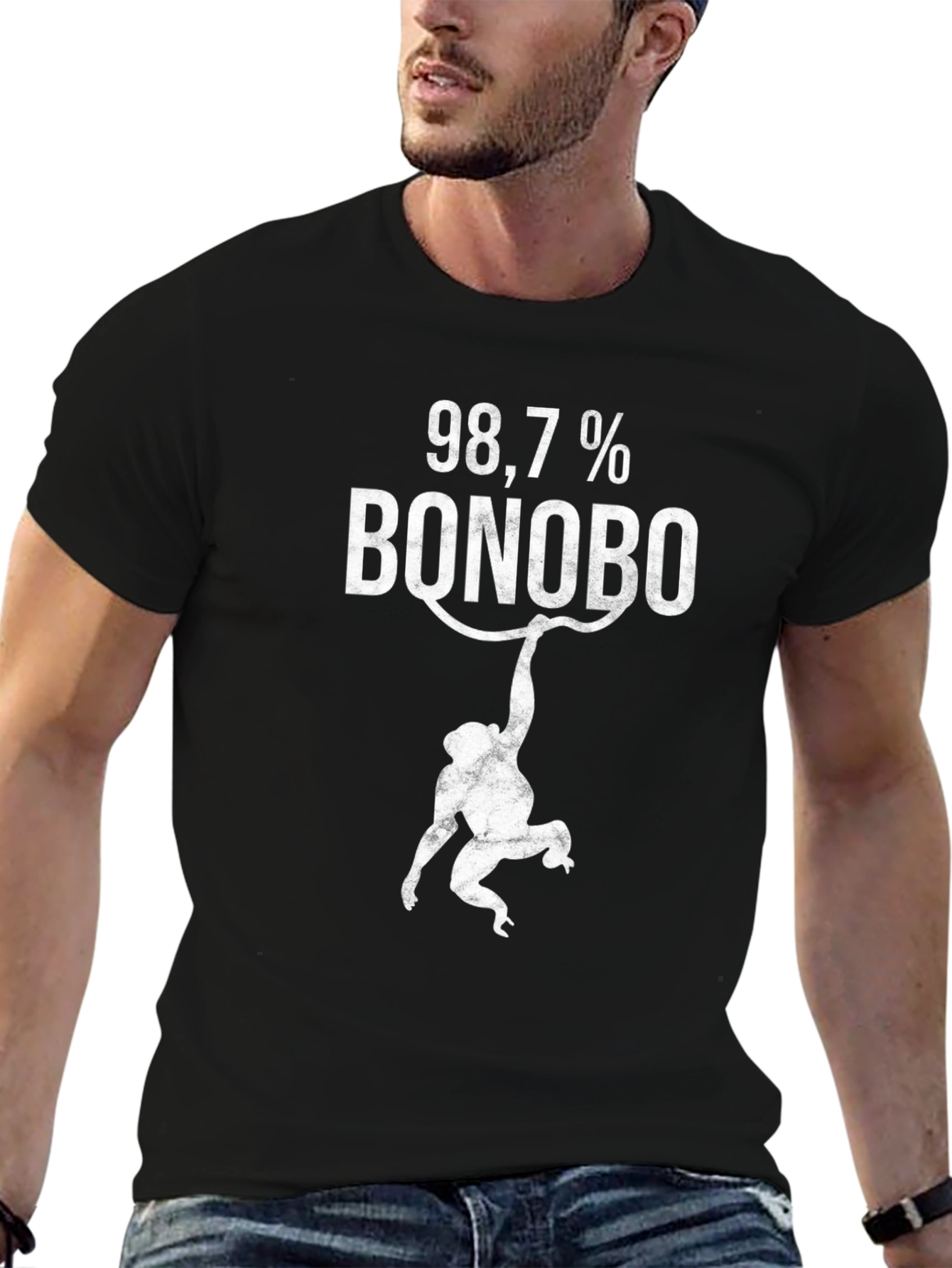 98.7% Bonobo Graphic Tee - Funny Ape T-Shirt