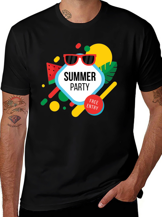 Summer Party Graphic Tee - Black T-Shirt