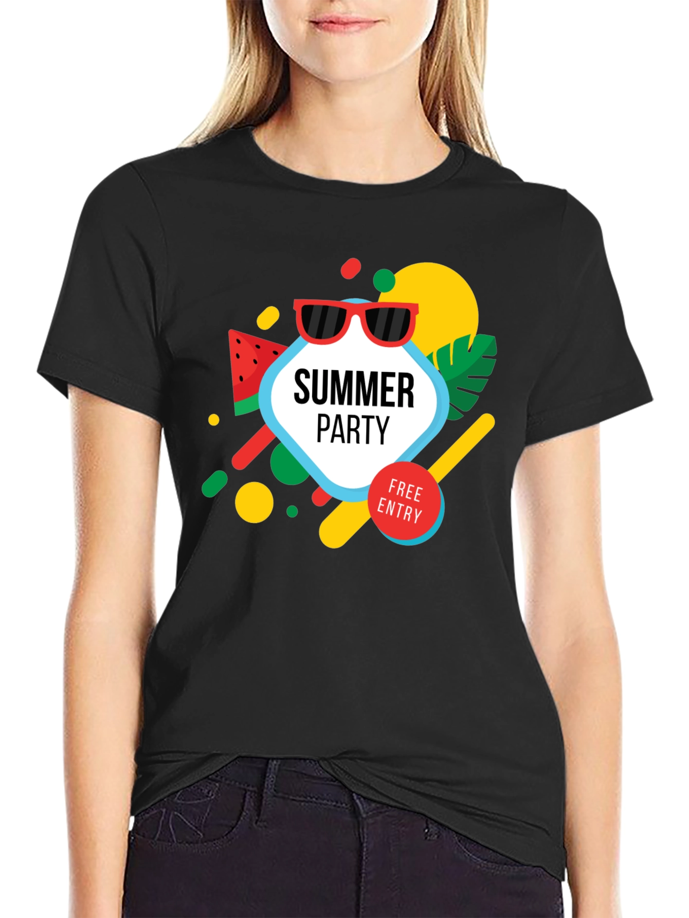 Summer Party Graphic Tee - Black T-Shirt