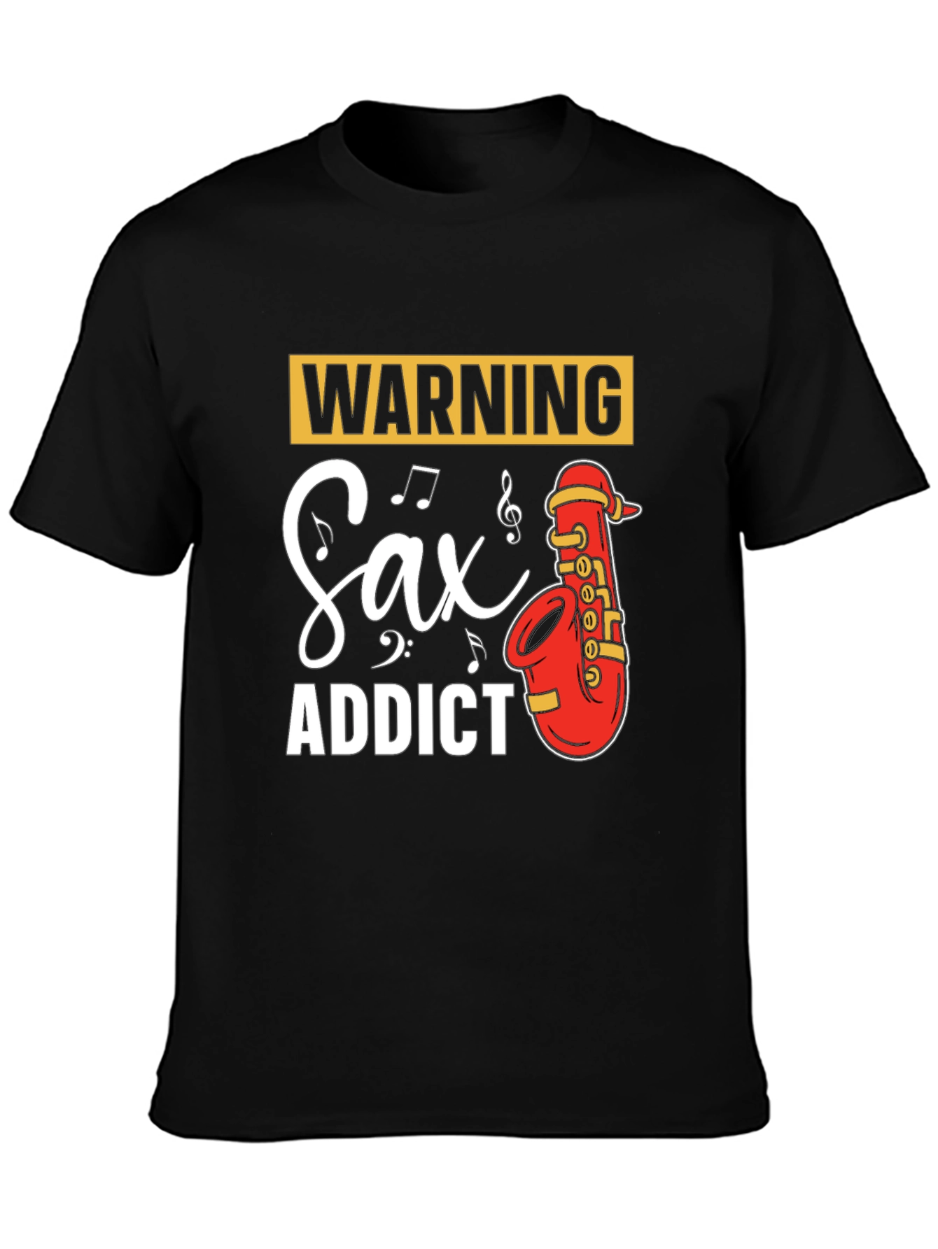Warning Sax Addict Black T-Shirt