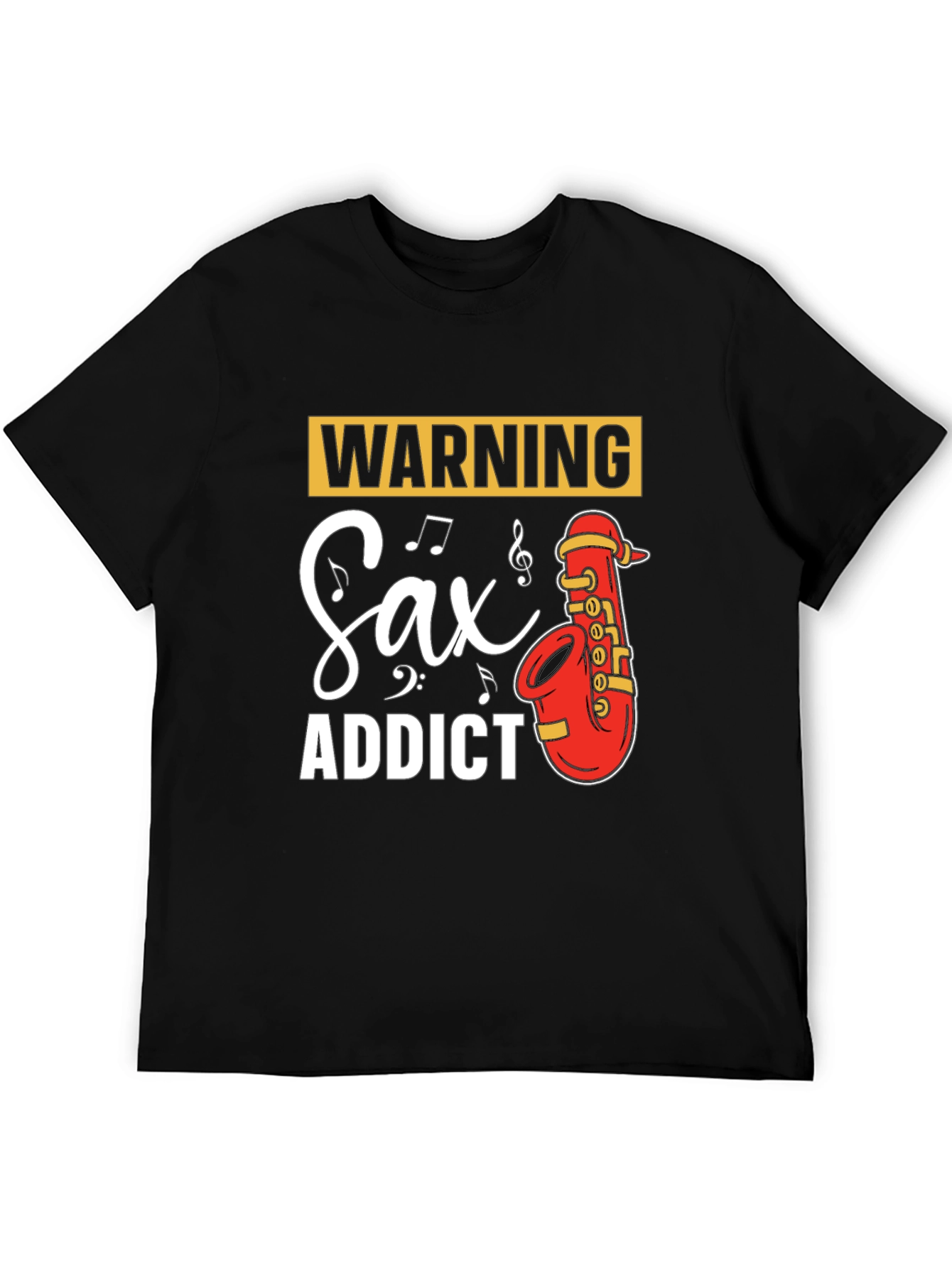 Warning Sax Addict Black T-Shirt