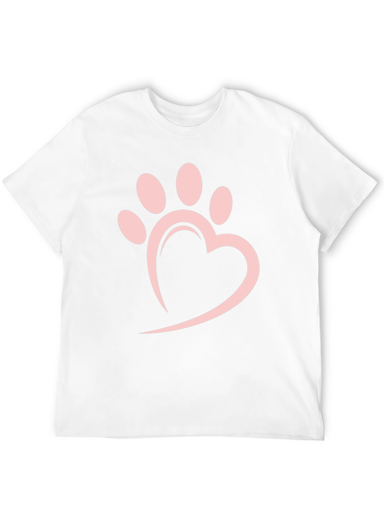 Heart Paw Print Black T-Shirt