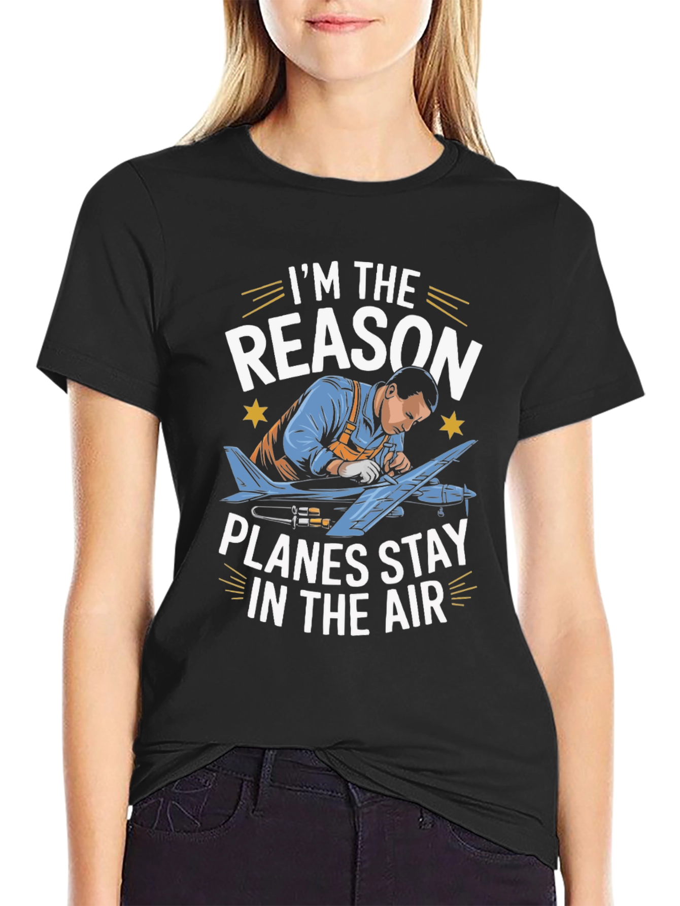 Aircraft Mechanic T-Shirt - Planes Stay In The Air