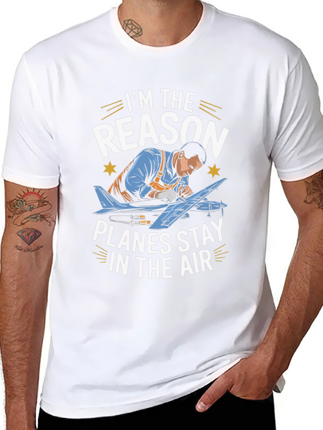 Aircraft Mechanic T-Shirt - Planes Stay In The Air