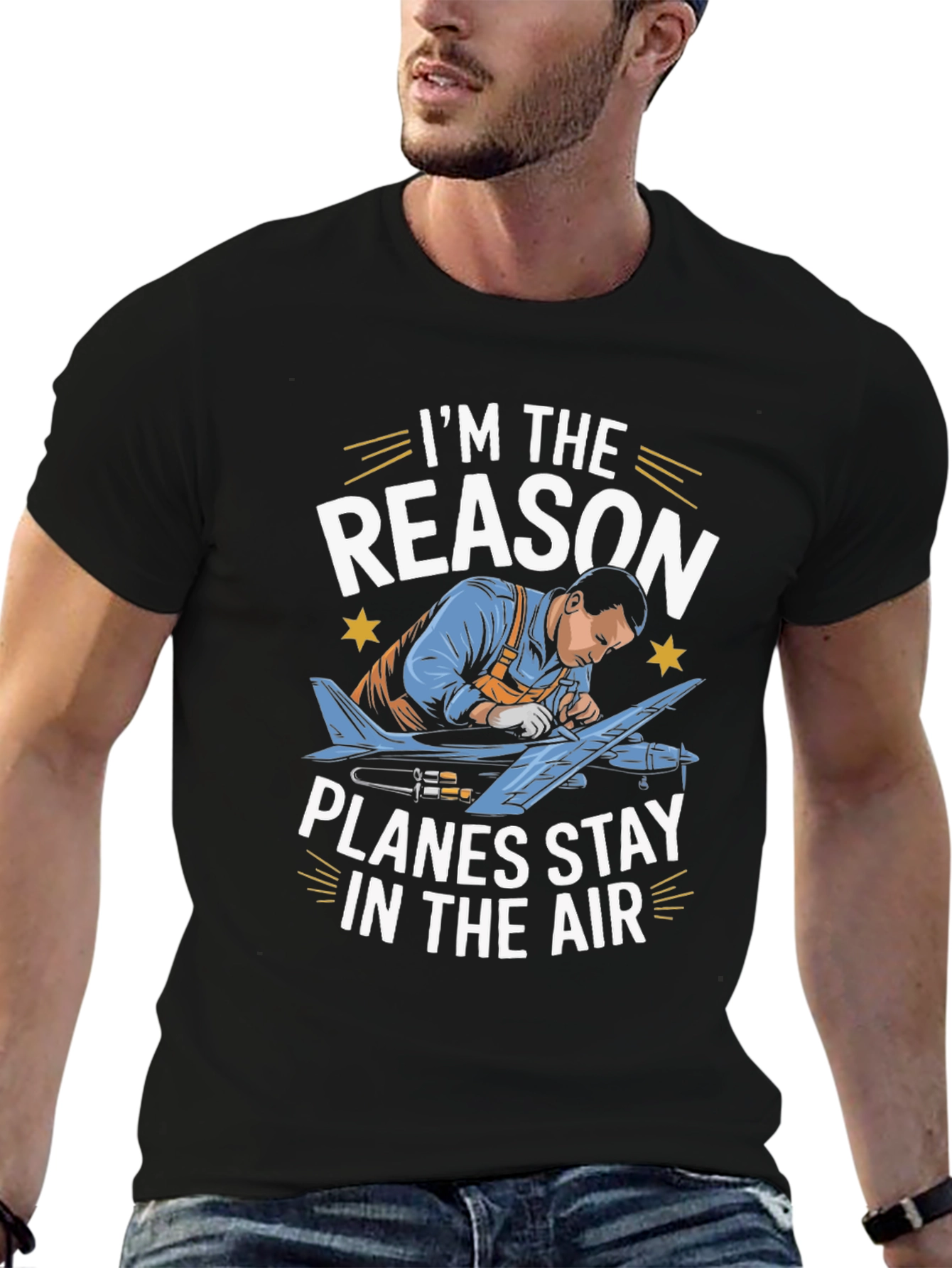 Aircraft Mechanic T-Shirt - Planes Stay In The Air