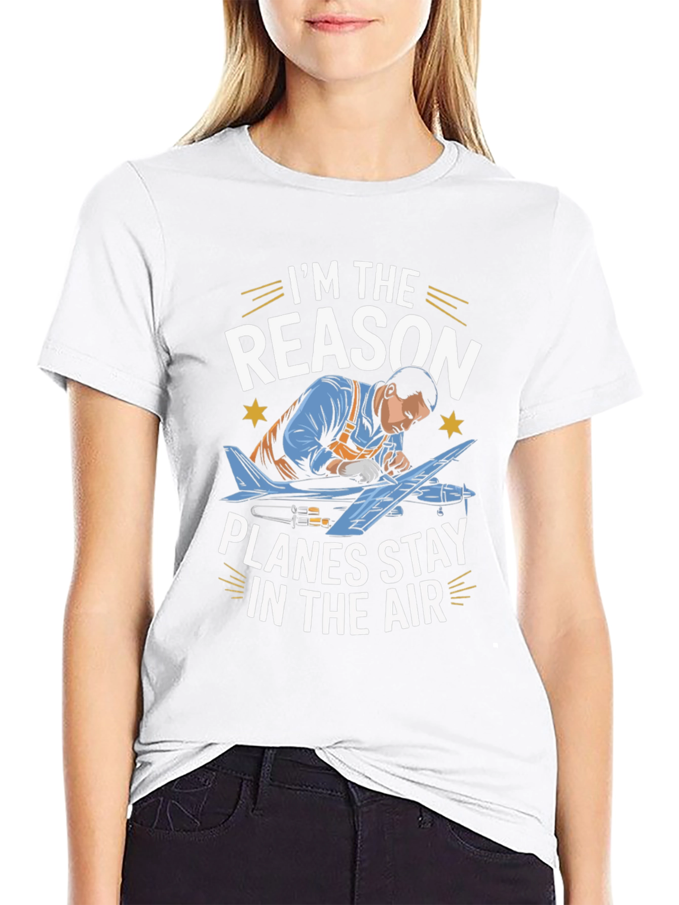 Aircraft Mechanic T-Shirt - Planes Stay In The Air