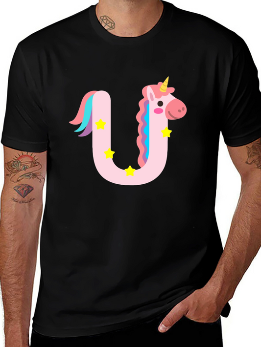 Unicorn Letter U Graphic Tee - Kids and Adults