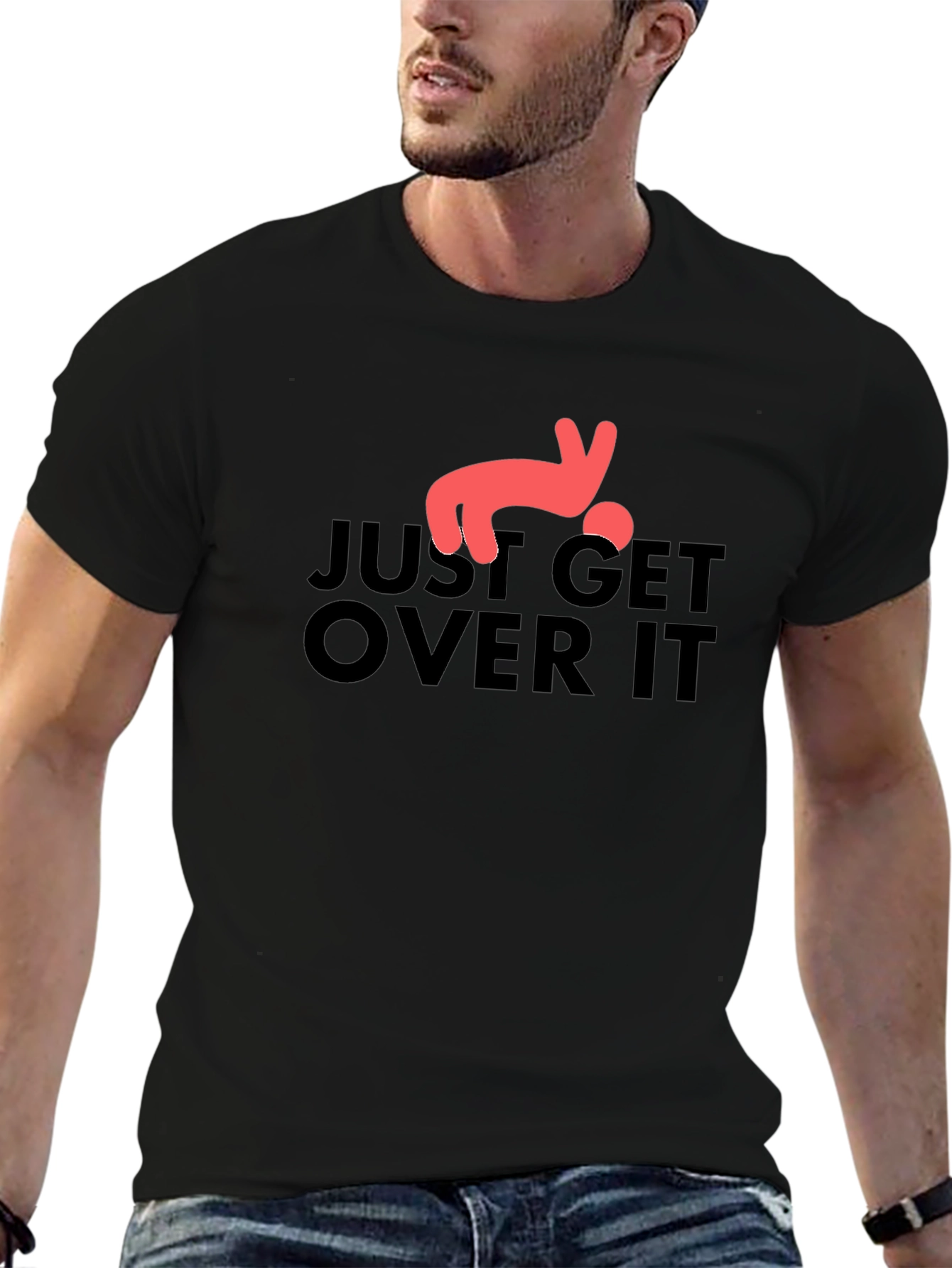Just Get Over It T-Shirt Funny Falling Man Tee