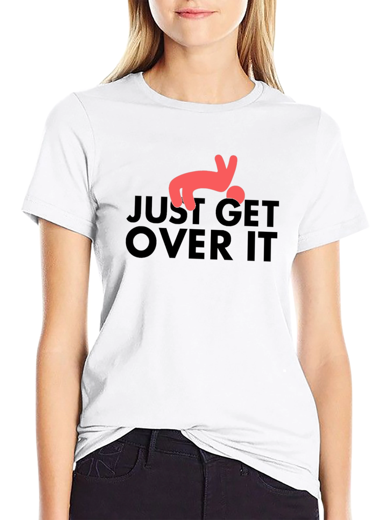 Just Get Over It T-Shirt Funny Falling Man Tee
