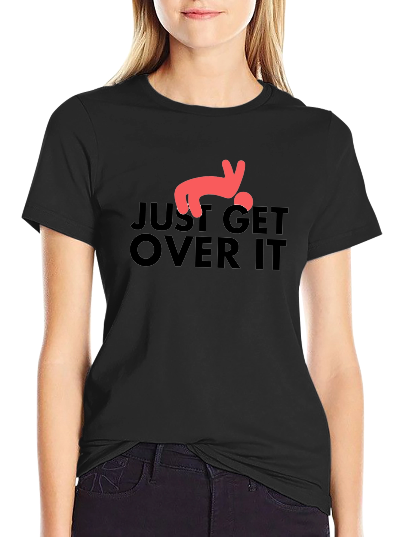 Just Get Over It T-Shirt Funny Falling Man Tee