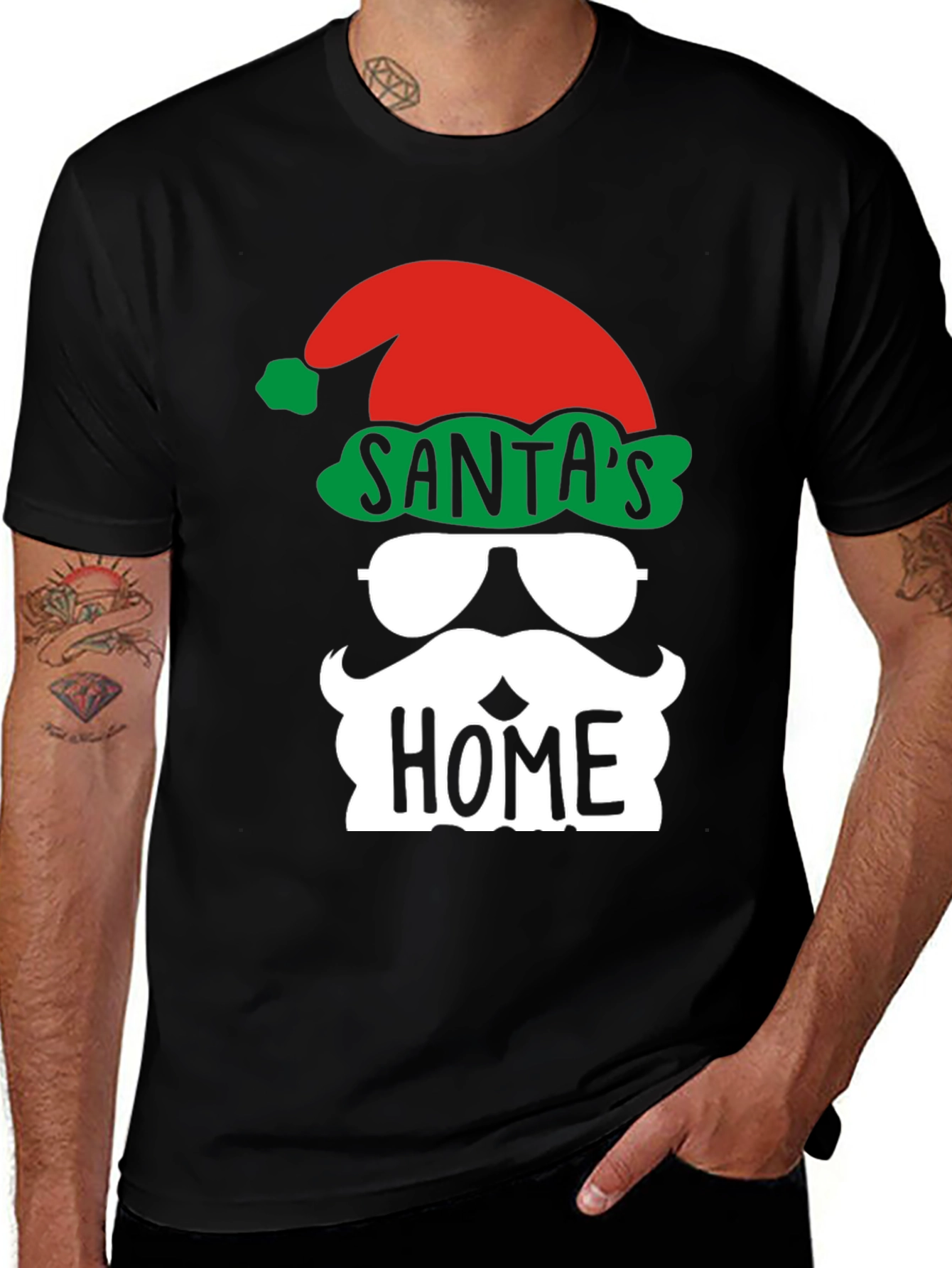 Santas Home Christmas T-Shirt