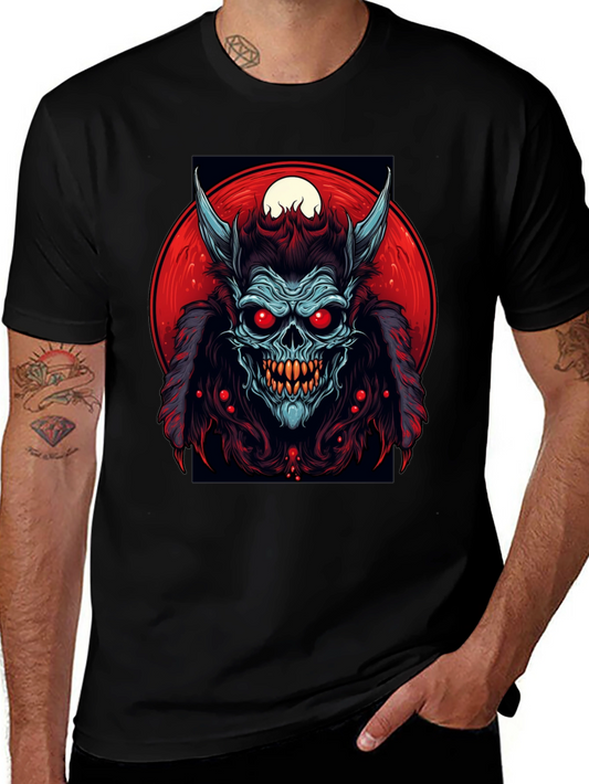 Monster Graphic Tee - Red Eyes Horns