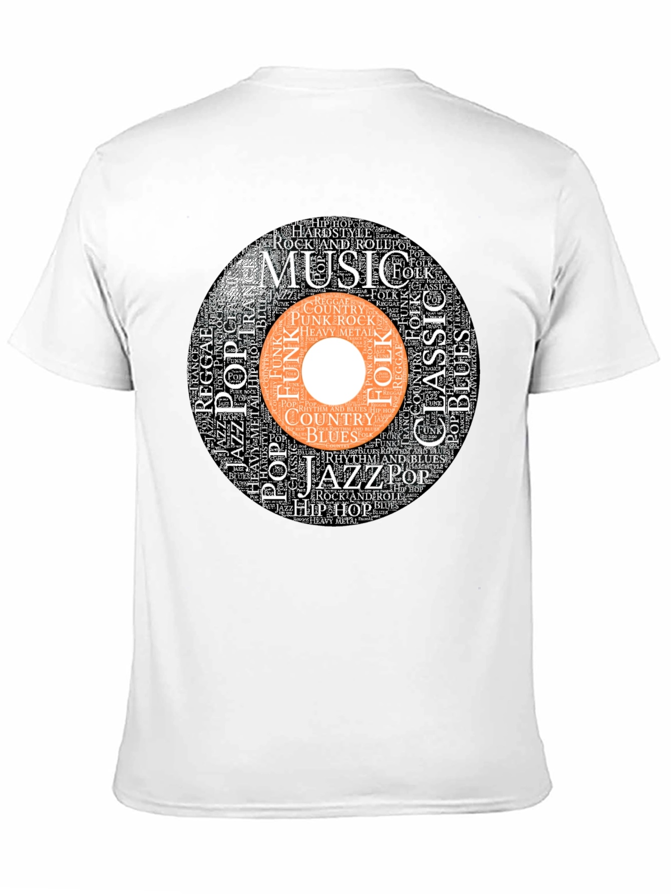 Music Genre Word Art Graphic T-Shirt