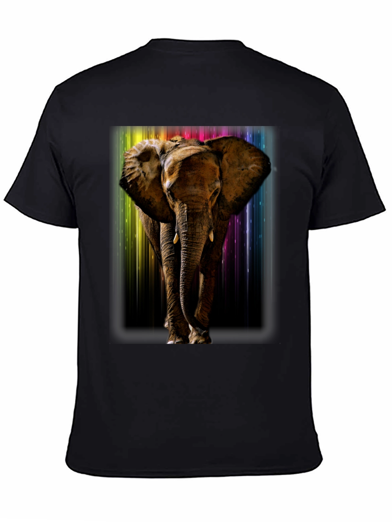Elephant Rainbow T-Shirt - Mens Black Tee