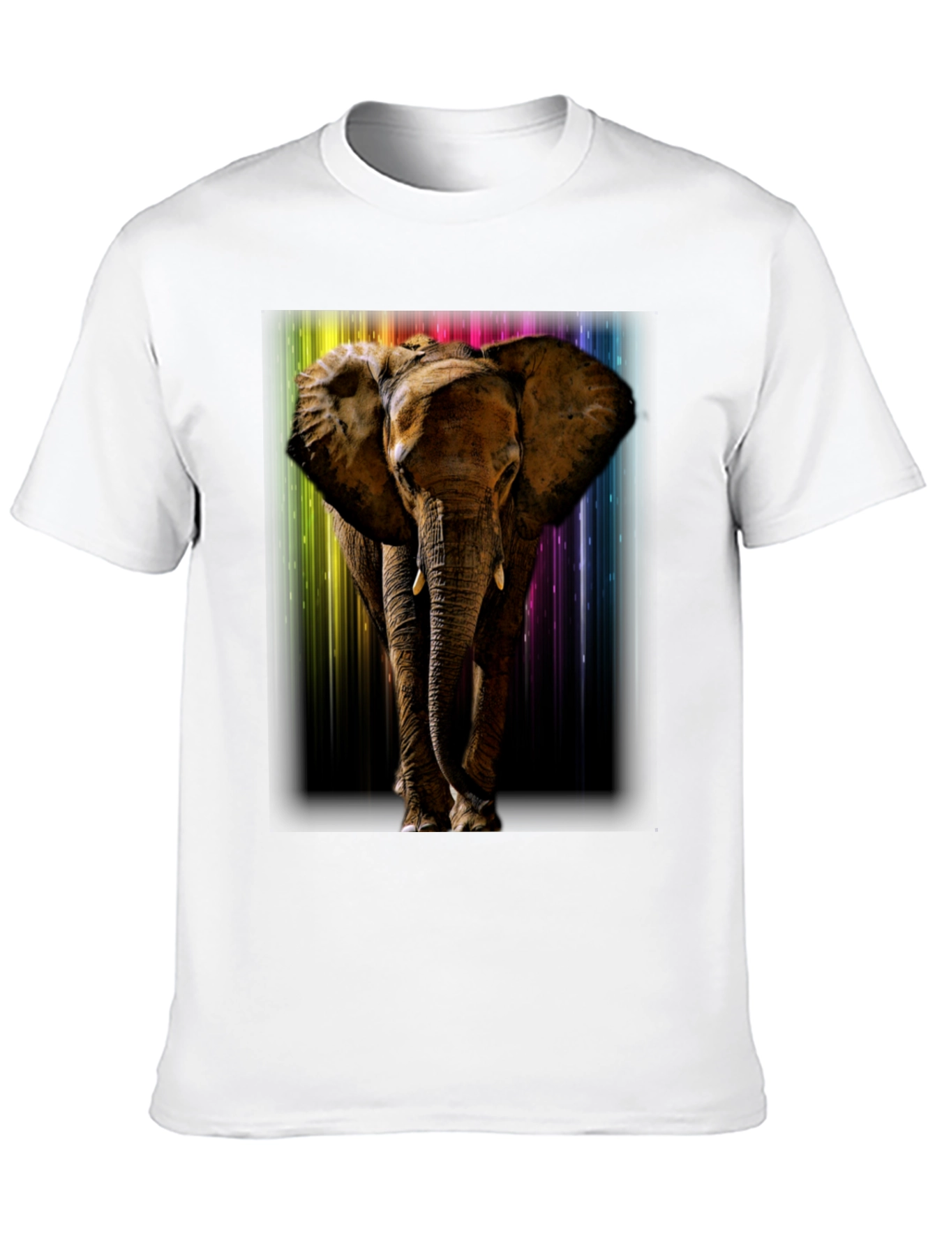Elephant Rainbow T-Shirt - Mens Black Tee