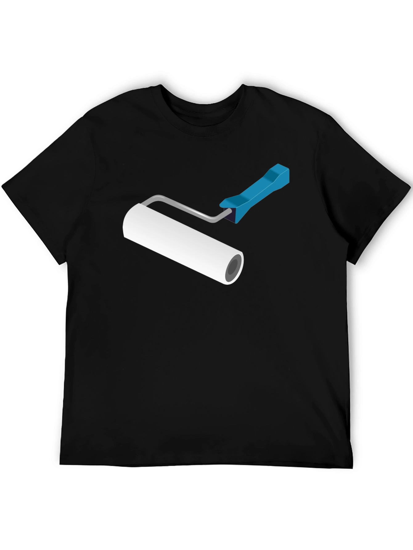 Paint Roller Graphic T-Shirt - Black Cotton Blend