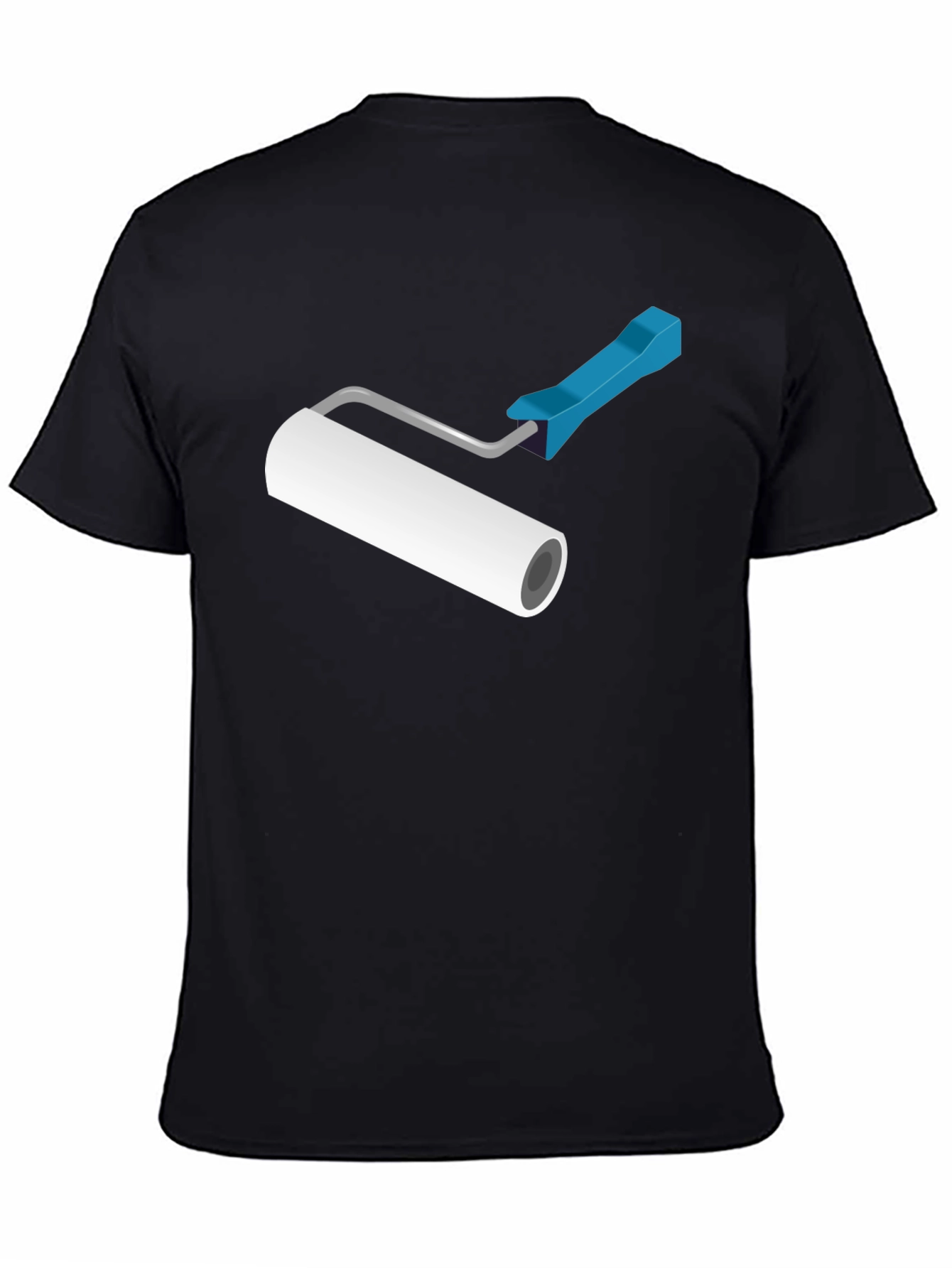 Paint Roller Graphic T-Shirt - Black Cotton Blend
