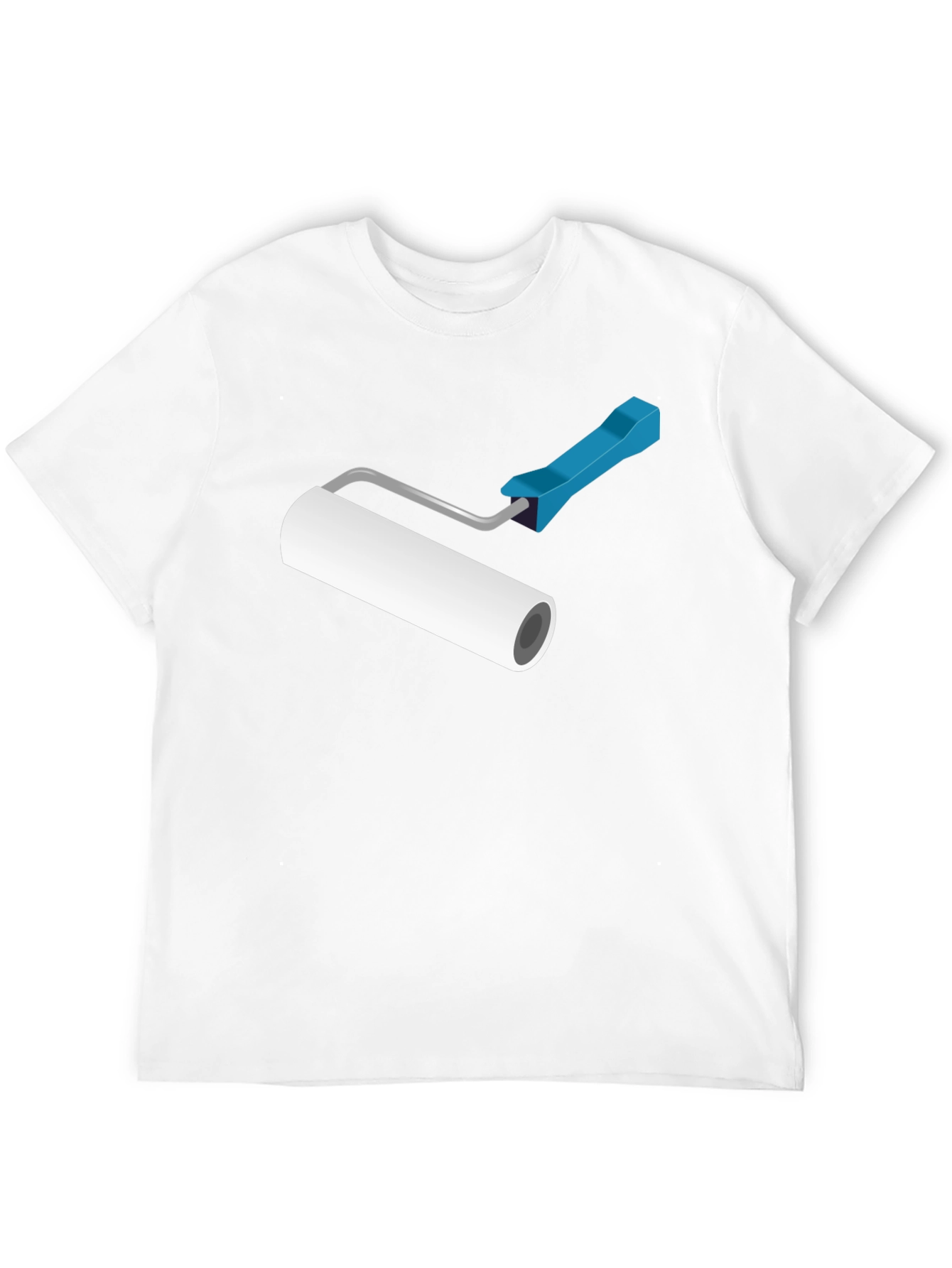 Paint Roller Graphic T-Shirt - Black Cotton Blend
