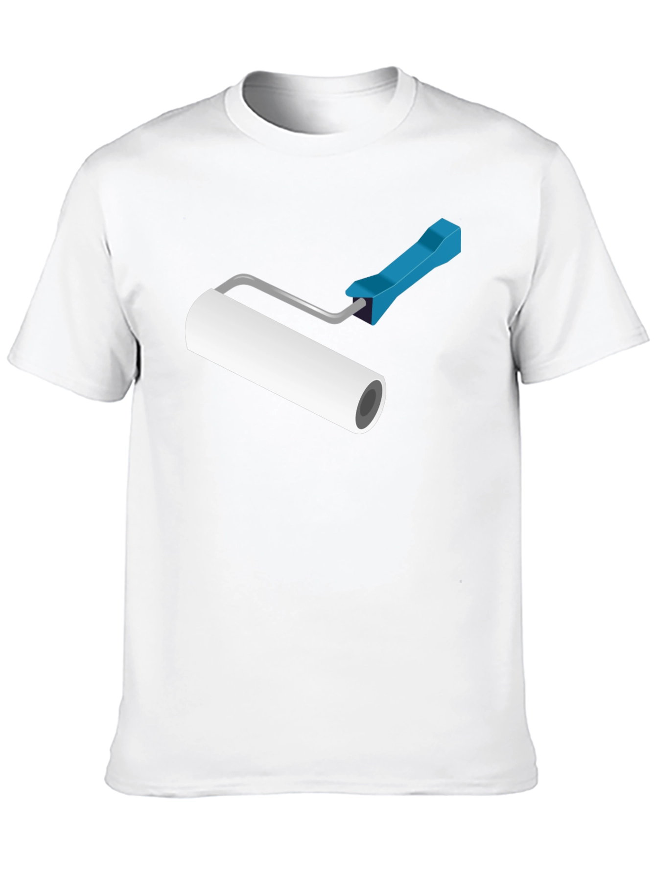 Paint Roller Graphic T-Shirt - Black Cotton Blend
