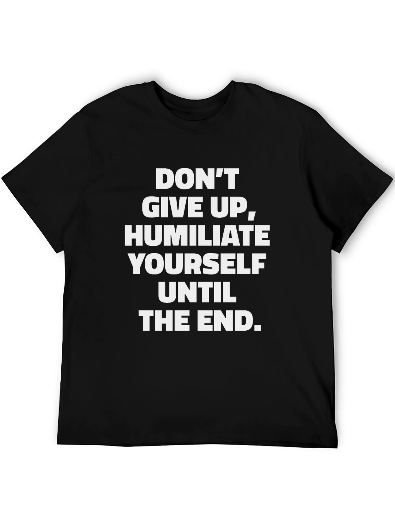 Humorous Slogan Graphic Tee - Black
