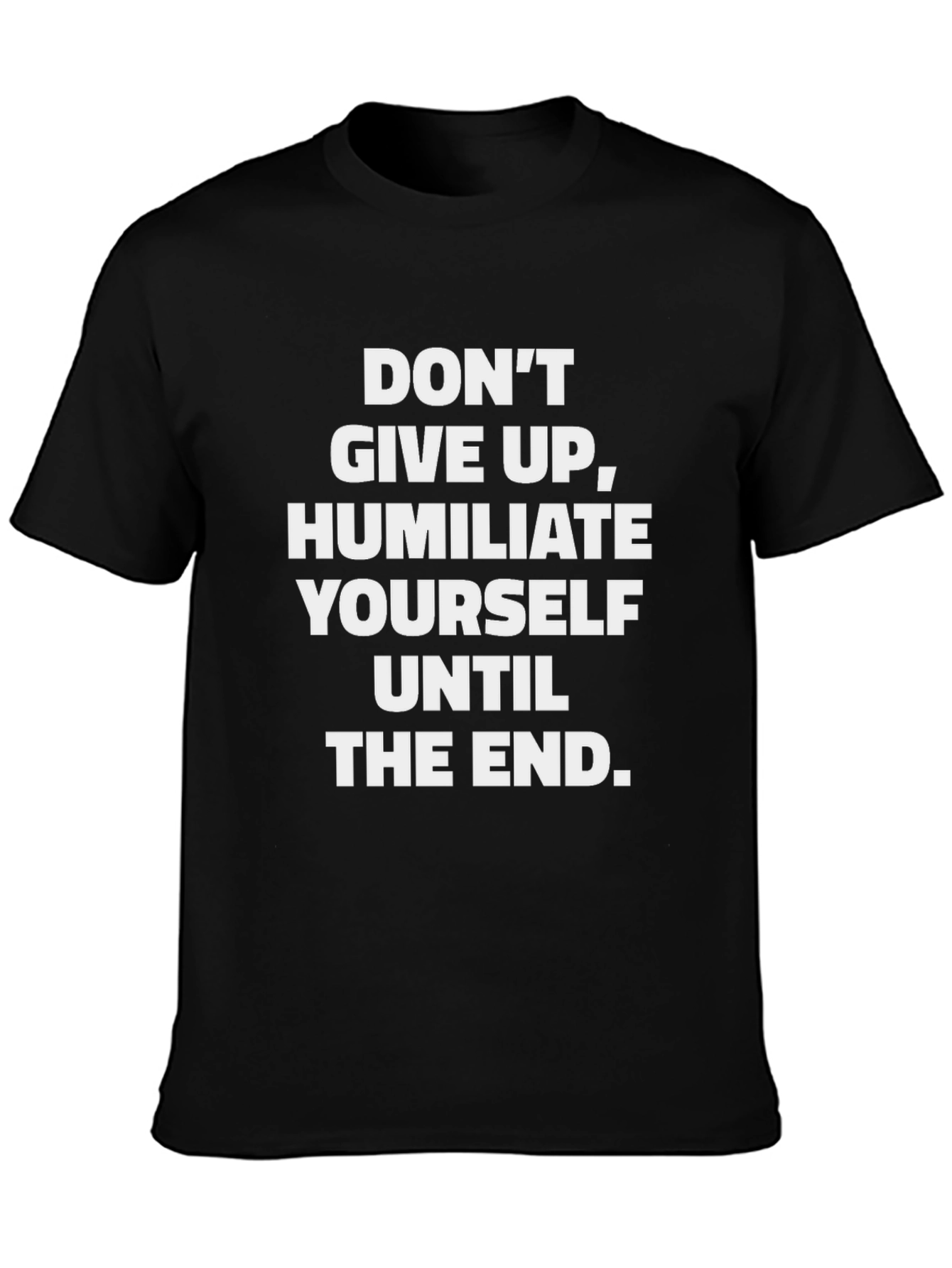 Humorous Slogan Graphic Tee - Black