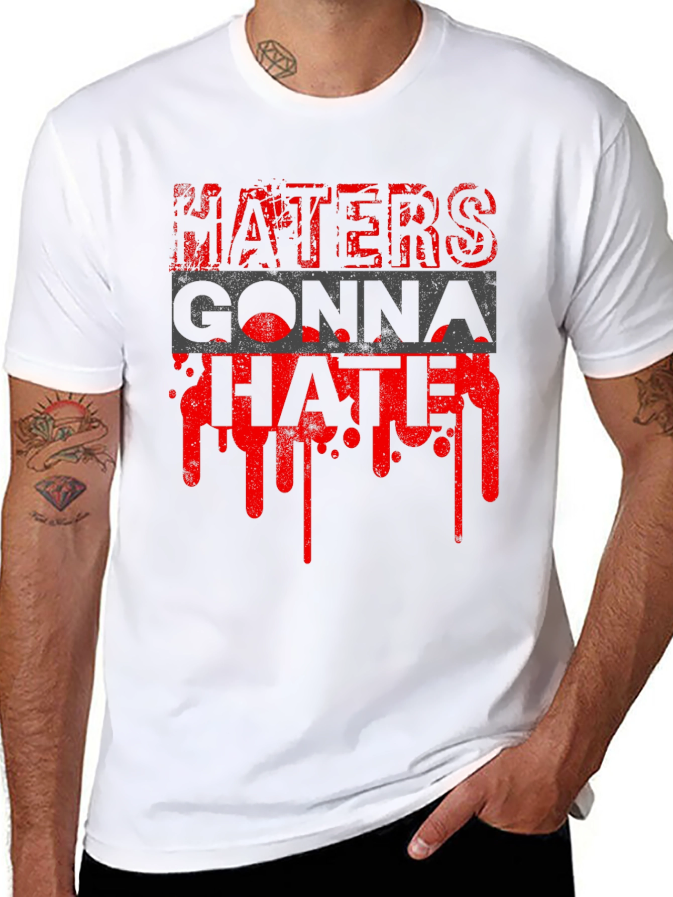 Haters Gonna Hate Graphic Tee - Mens Black T-Shirt