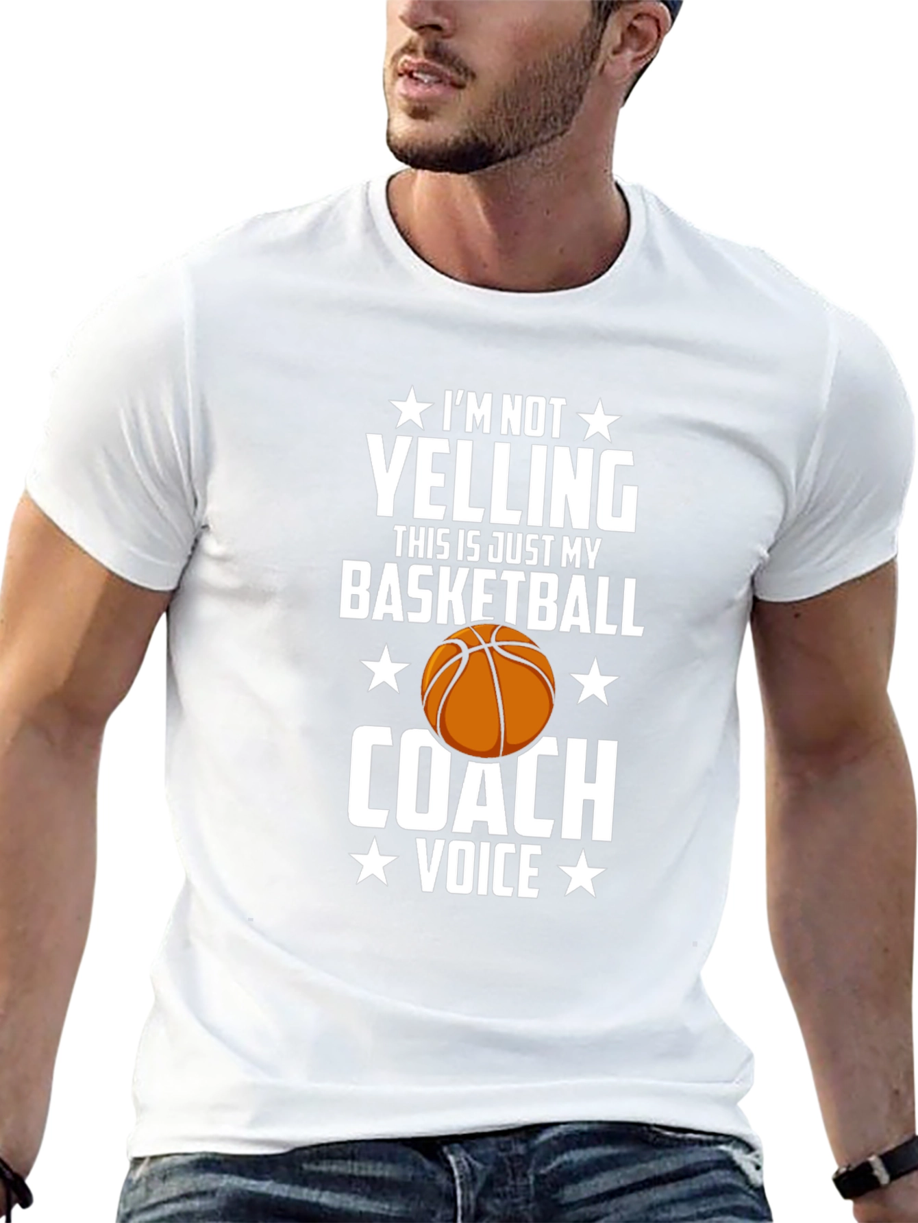 Basketball Coach T-Shirt: Im Not Yelling Tee