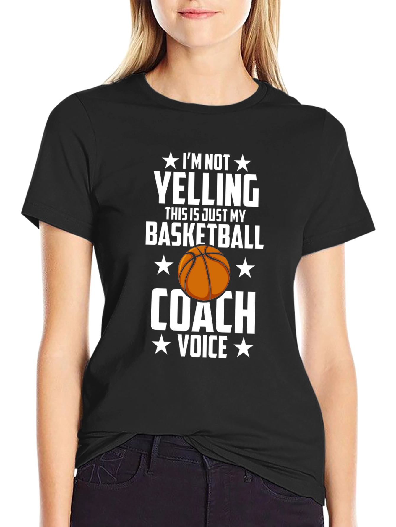 Basketball Coach T-Shirt: Im Not Yelling Tee