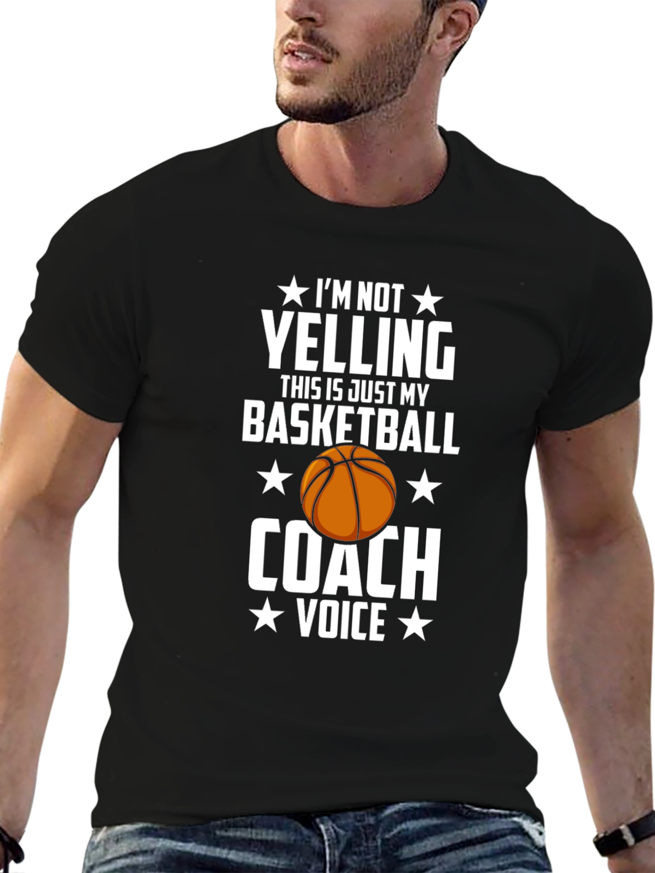 Basketball Coach T-Shirt: Im Not Yelling Tee