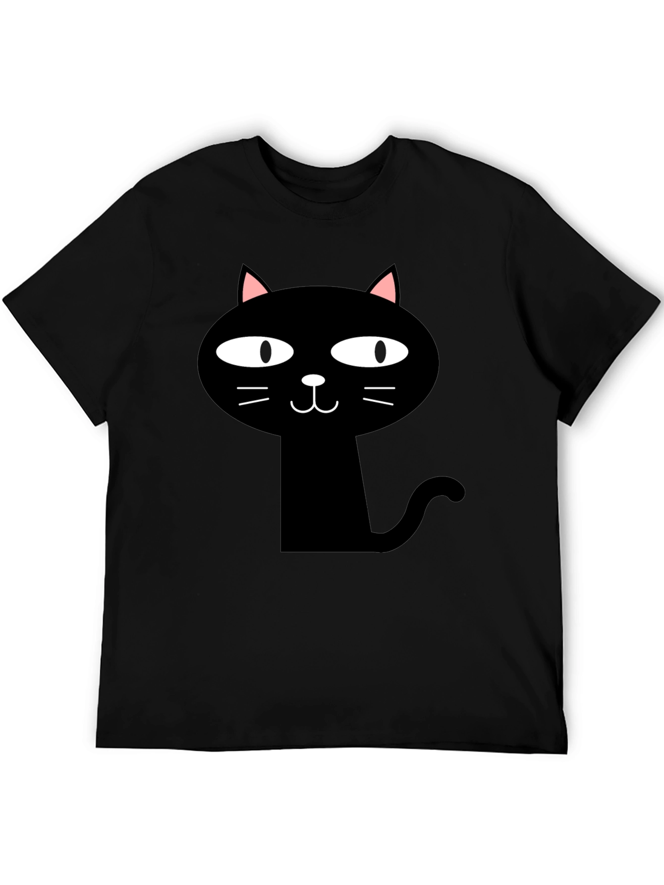 Black Cat Graphic Tee - Mens Casual T-Shirt