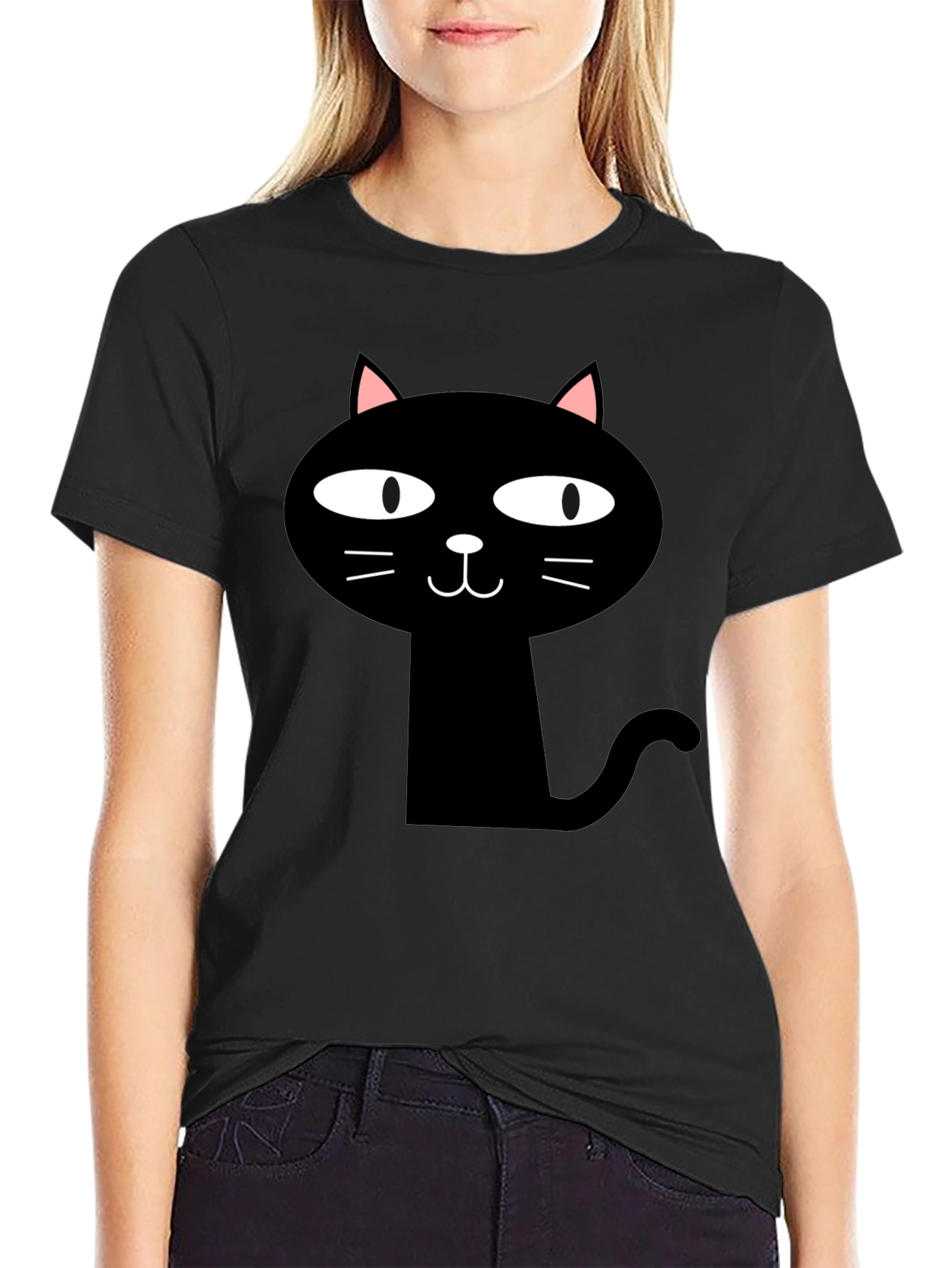 Black Cat Graphic Tee - Mens Casual T-Shirt
