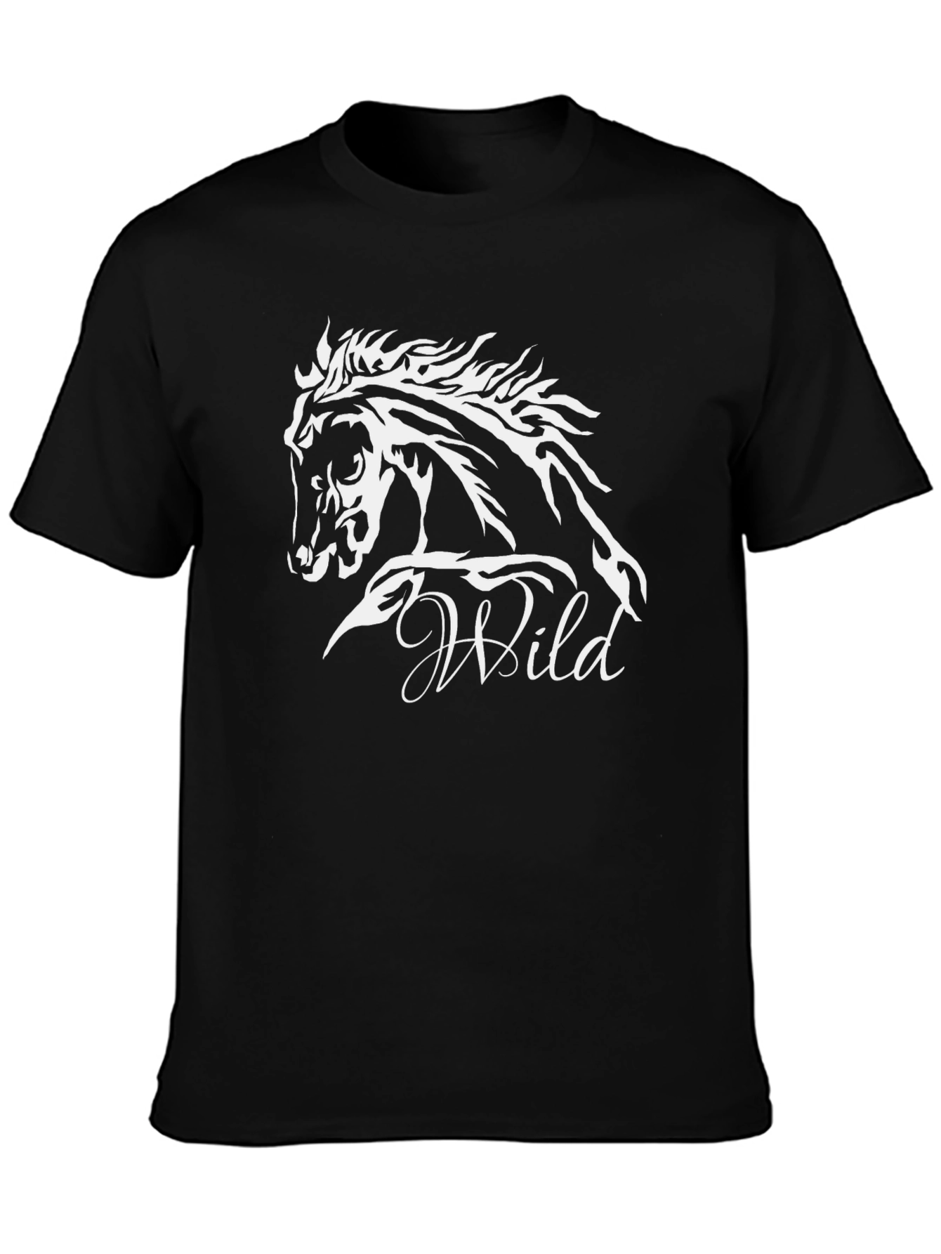 Wild Horse Graphic Tee - Stylish Black T-Shirt