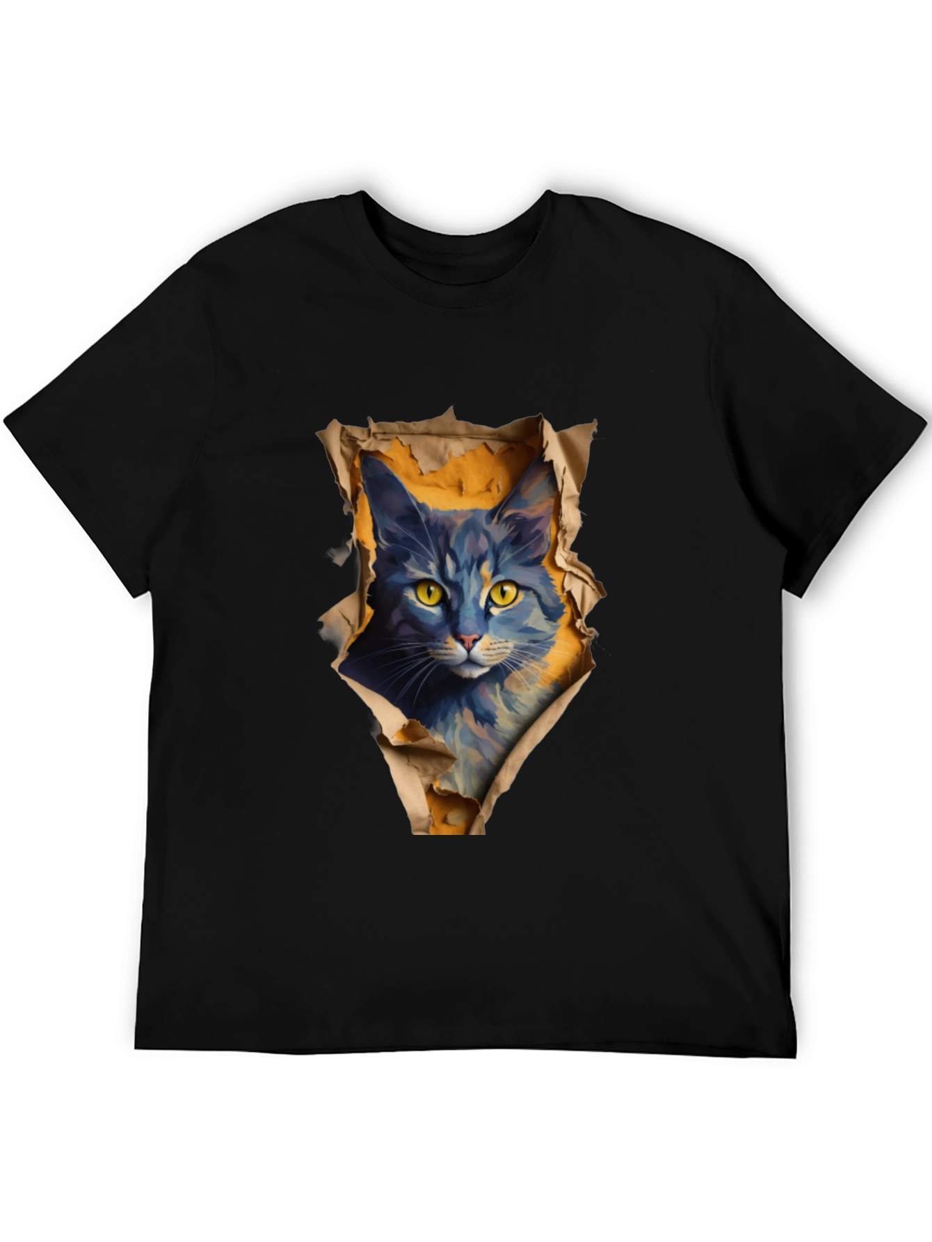 Cat Graphic Black T-Shirt