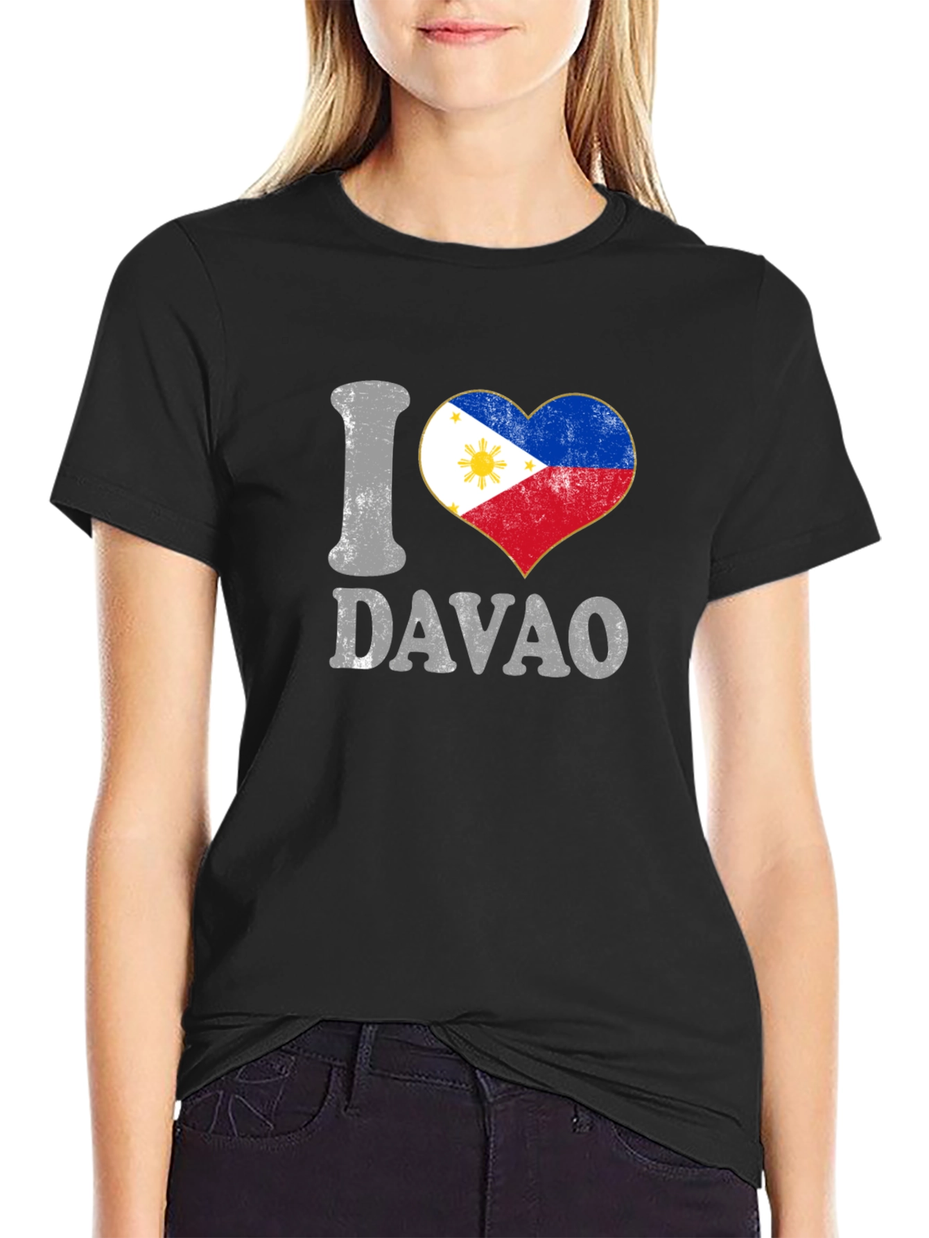 I Love Davao Philippines Heart Flag T-Shirt