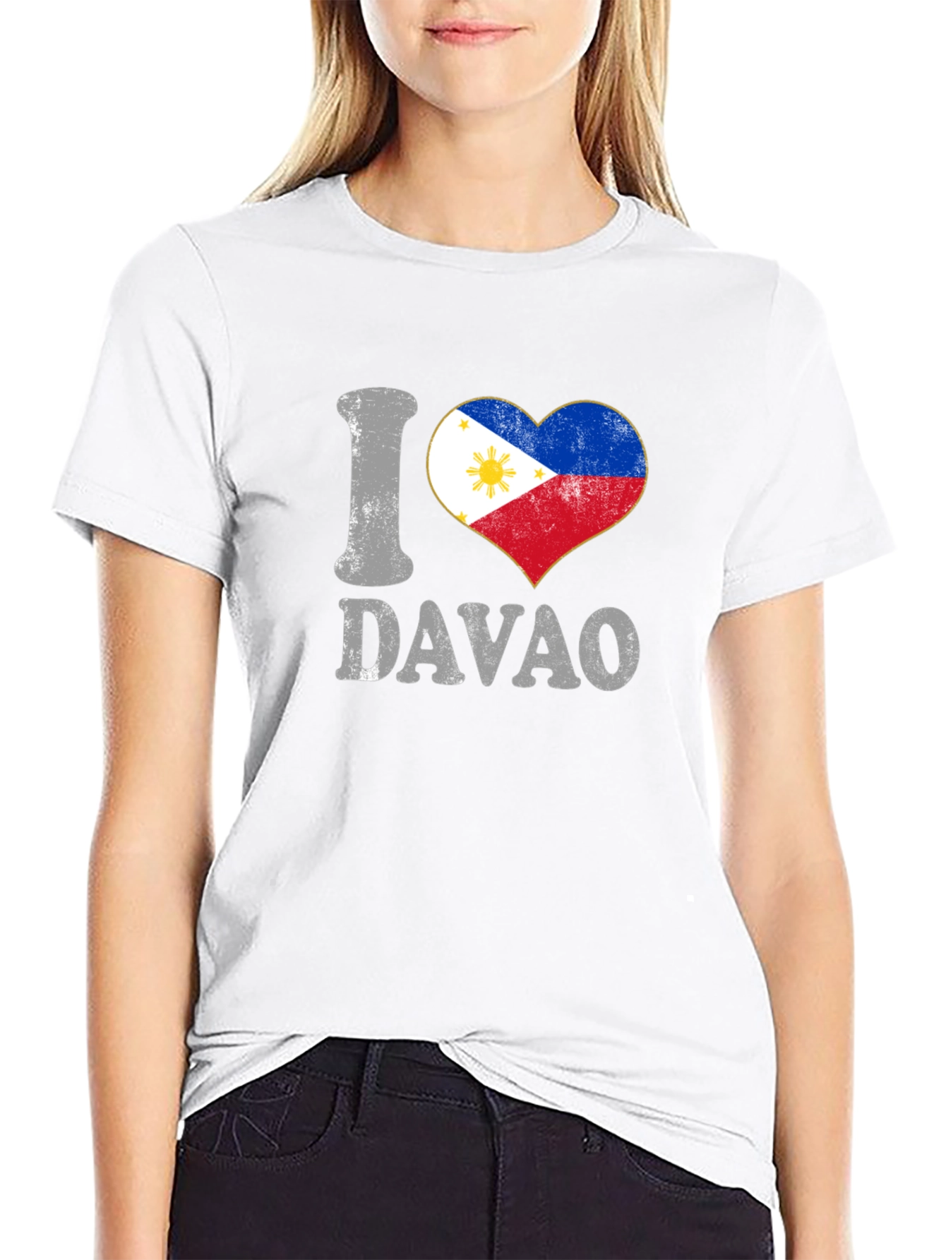 I Love Davao Philippines Heart Flag T-Shirt